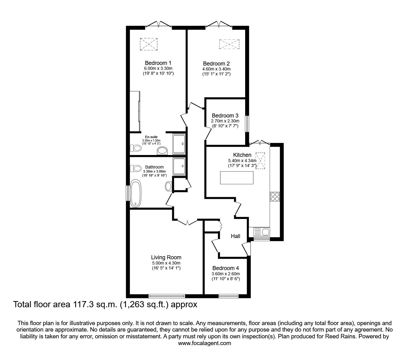 Floorplan of 4 bedroom Detached Bungalow for sale, The Cranbrooks, Wheldrake, York, YO19