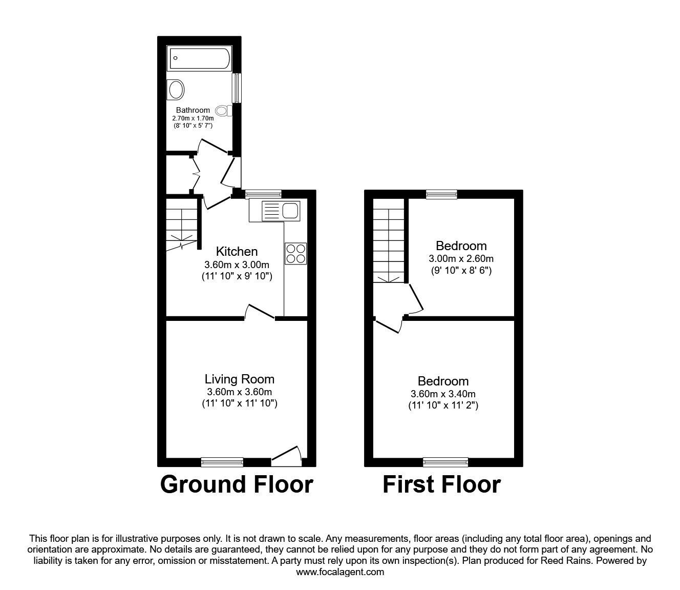 Floorplan of 2 bedroom Mid Terrace House to rent, Milner Street, York, North Yorkshire, YO24