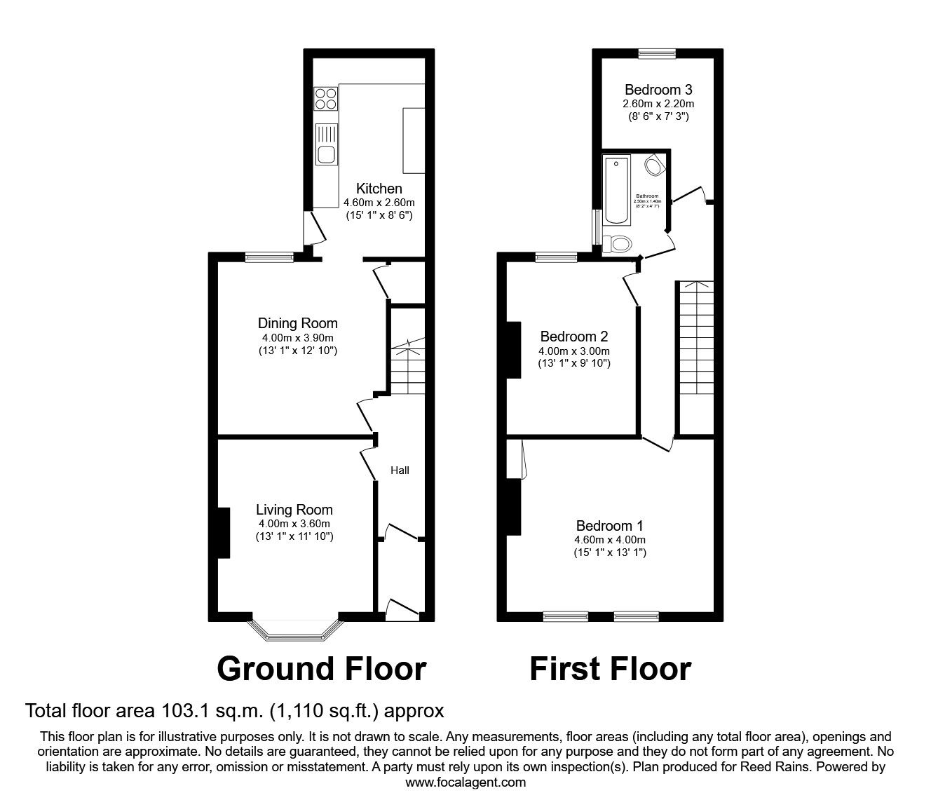 Floorplan of 3 bedroom Mid Terrace House to rent, York Road, Acomb, North Yorkshire, YO24