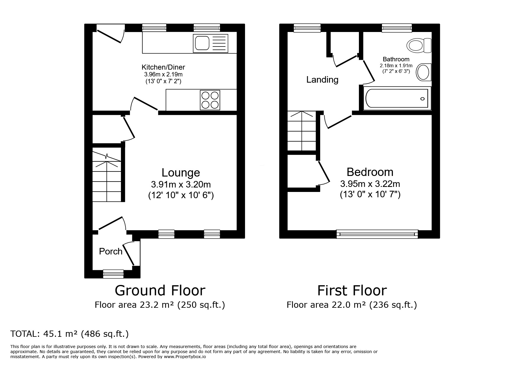 Floorplan of 1 bedroom End Terrace House to rent, Lydham Court, York, North Yorkshire, YO24