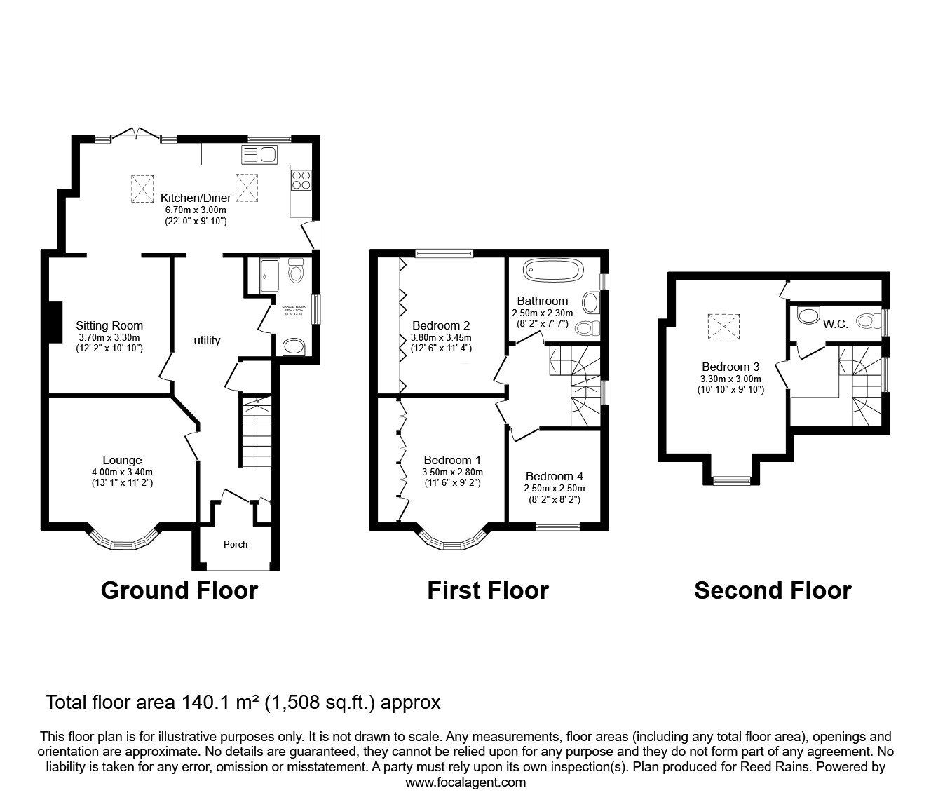 Floorplan of 4 bedroom Semi Detached House for sale, Boroughbridge Road, York, North Yorkshire, YO26