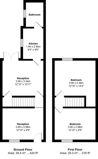 Floorplan of 2 bedroom Mid Terrace House for sale, Linton Street, York, North Yorkshire, YO26