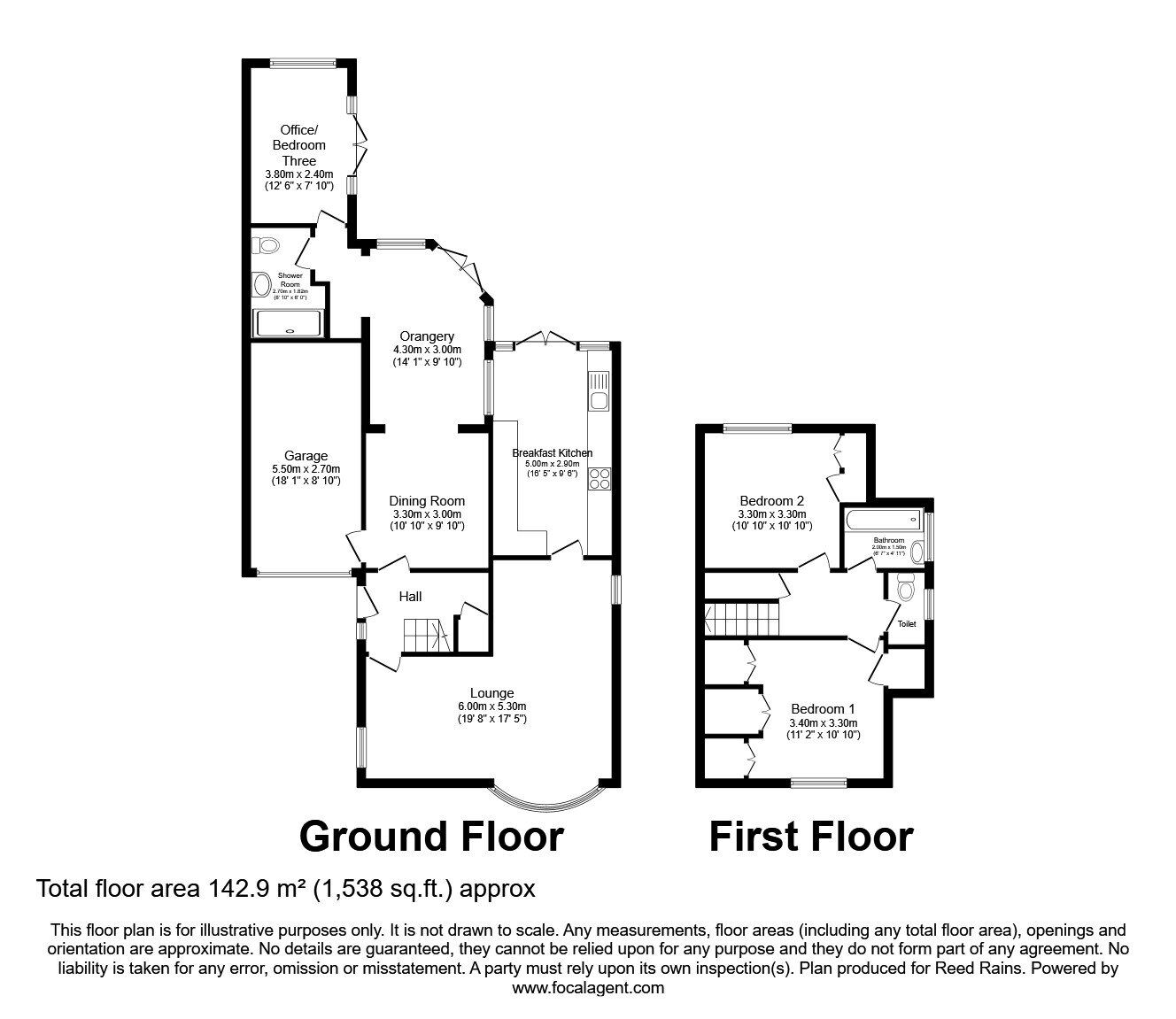 Floorplan of 3 bedroom Detached Bungalow for sale, Southfield Close, Rufforth, North Yorkshire, YO23