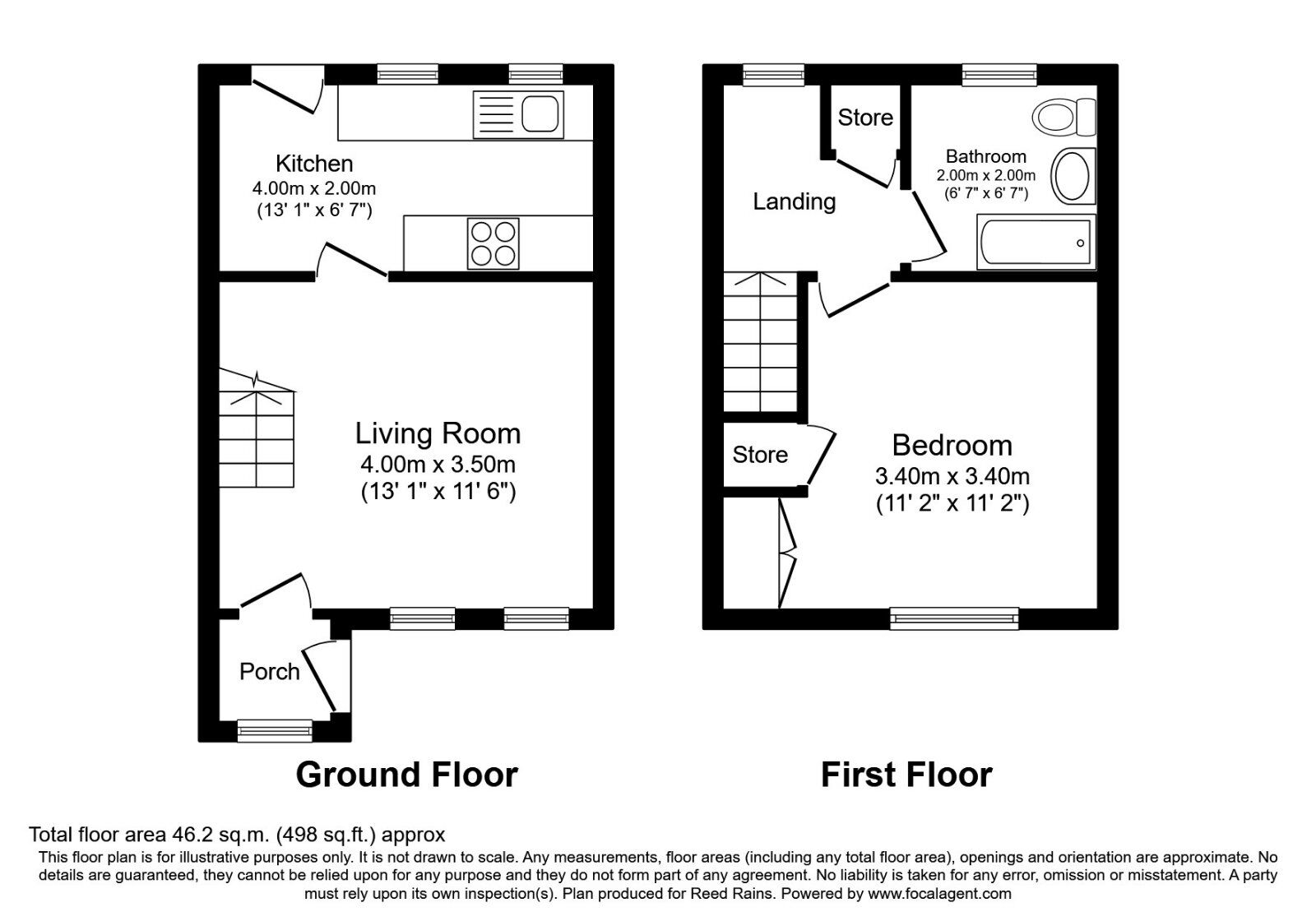 Floorplan of 1 bedroom End Terrace House to rent, Invicta Court, York, North Yorkshire, YO24