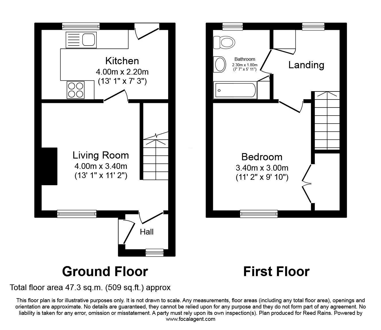 Floorplan of 1 bedroom Semi Detached House for sale, Dee Close, York, North Yorkshire, YO24