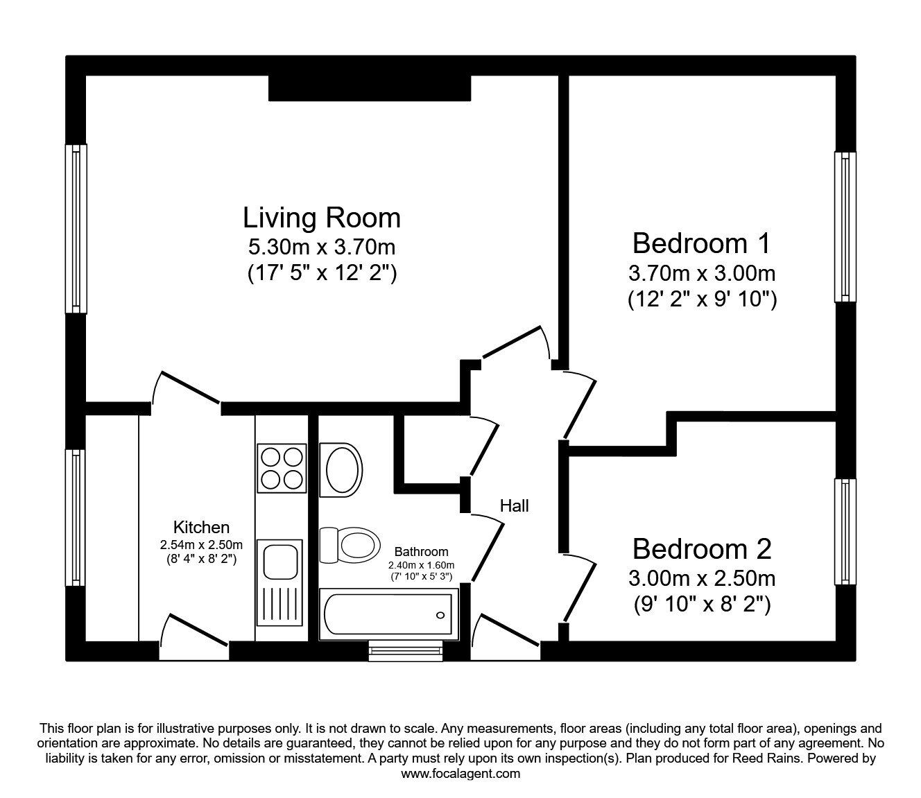 Floorplan of 2 bedroom Semi Detached Bungalow to rent, Arundel Grove, York, North Yorkshire, YO24