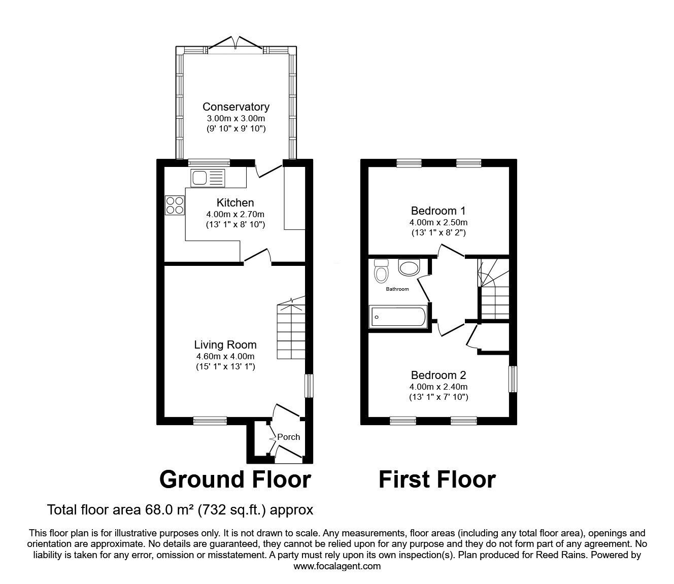 Floorplan of 2 bedroom End Terrace House for sale, Askham Croft, York, North Yorkshire, YO24