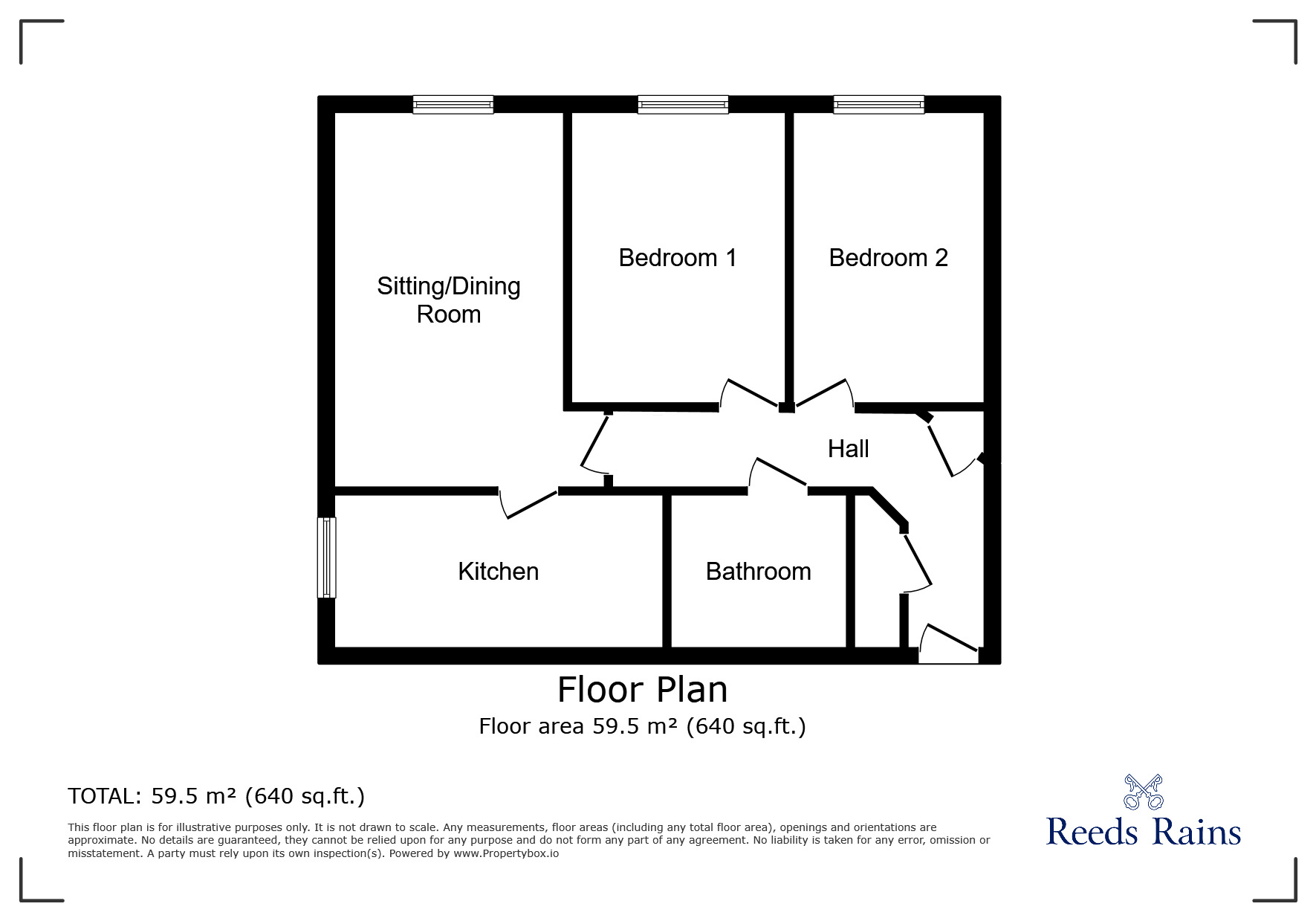 Floorplan of 2 bedroom  Flat to rent, Dukes Court, York, North Yorkshire, YO26