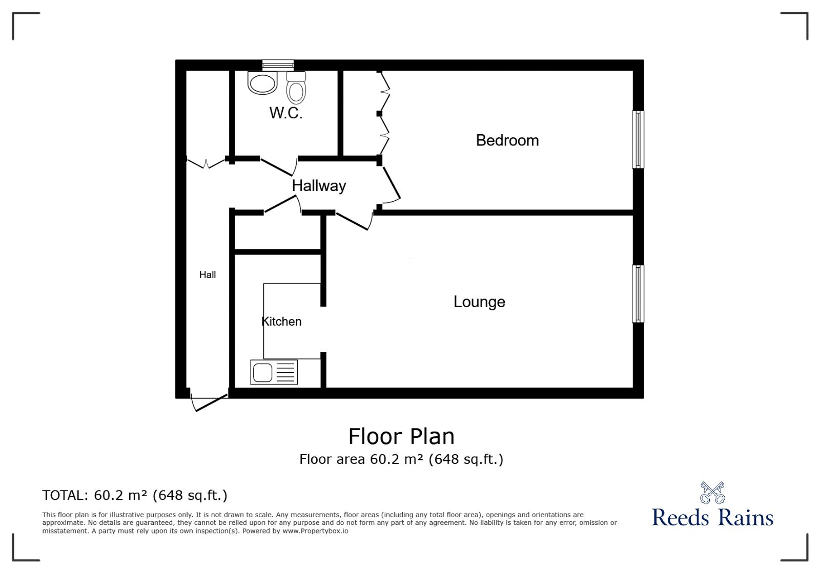 Floorplan of 1 bedroom  Flat for sale, Front Street, Acomb, North Yorkshire, YO24