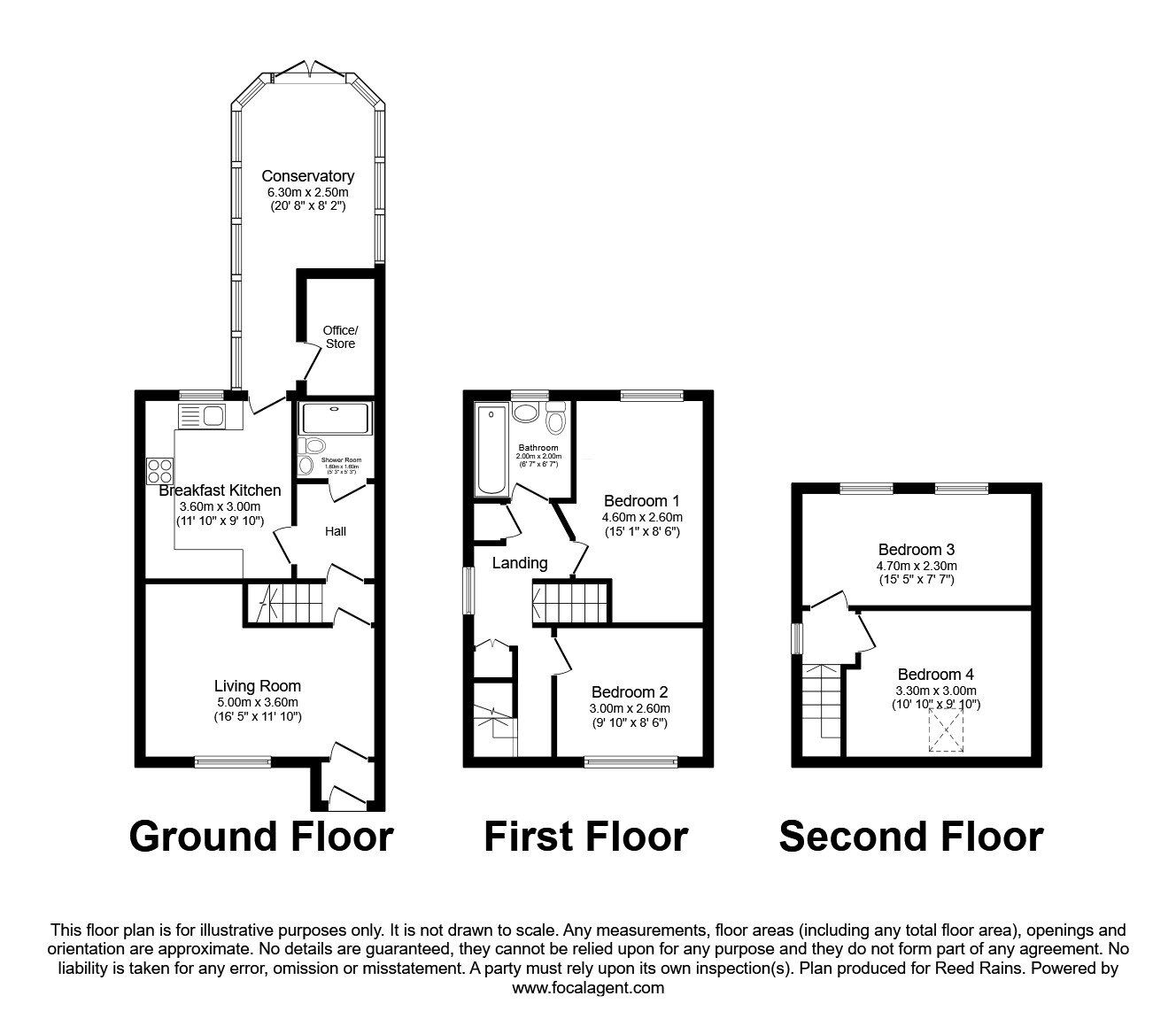 Floorplan of 4 bedroom Semi Detached House for sale, Thompson Place, York, North Yorkshire, YO26