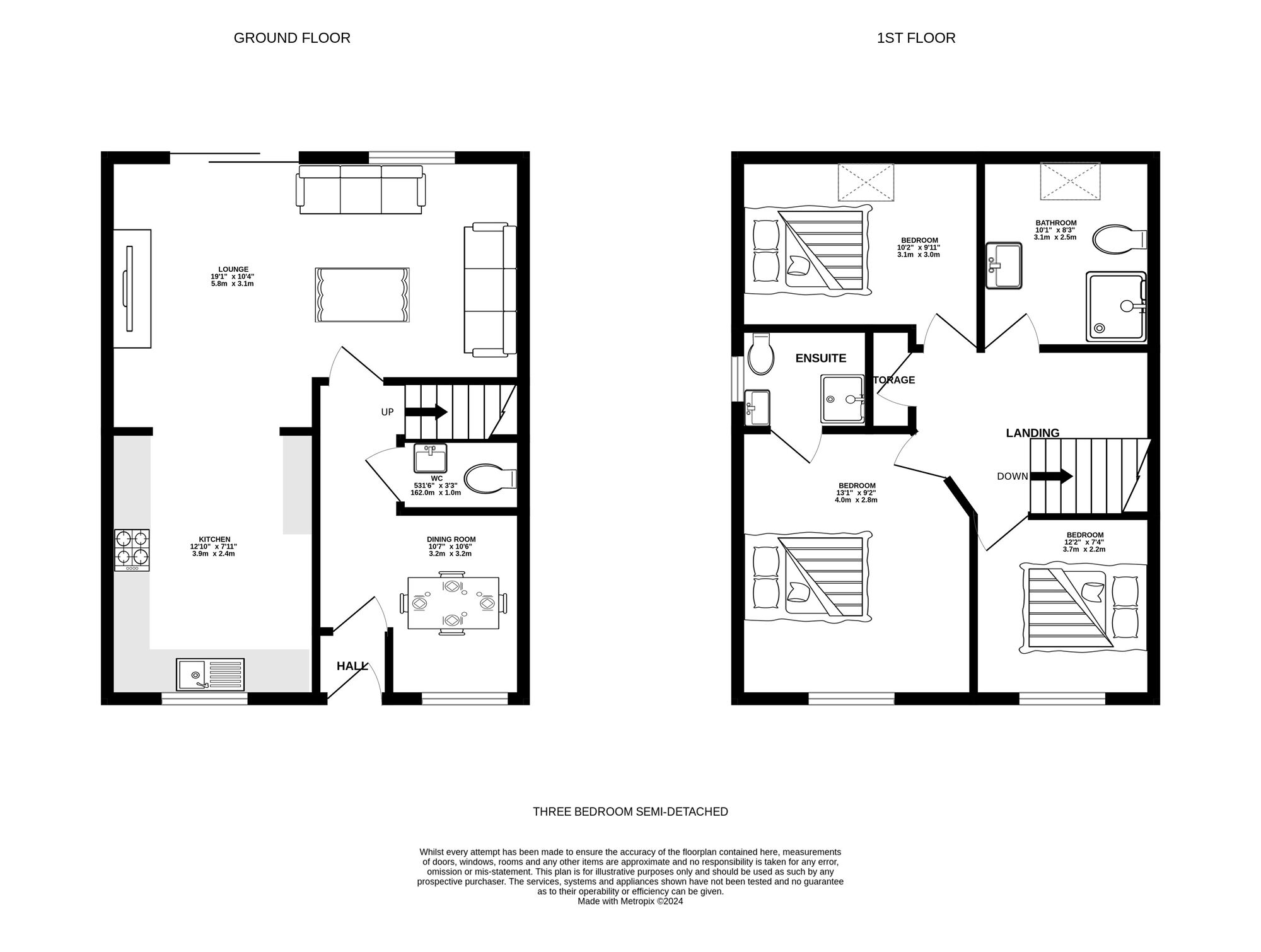 Floorplan of 3 bedroom Semi Detached House for sale, Crawford Mews, Ashton-under-Lyne, Greater Manchester, OL6