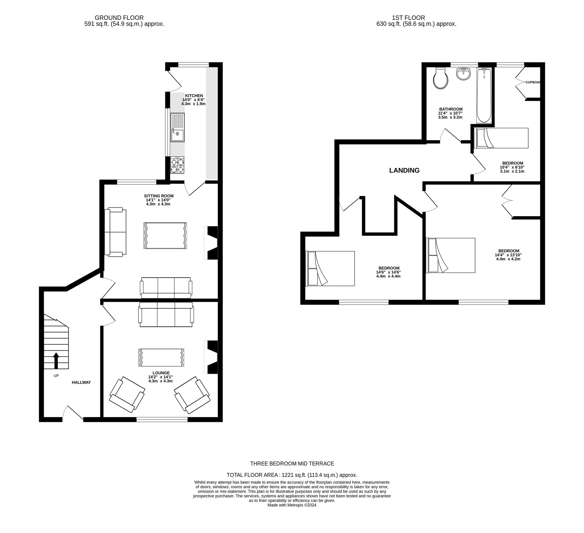 Floorplan of 3 bedroom Mid Terrace House for sale, Oaken Clough Terrace, Ashton-under-Lyne, Greater Manchester, OL7