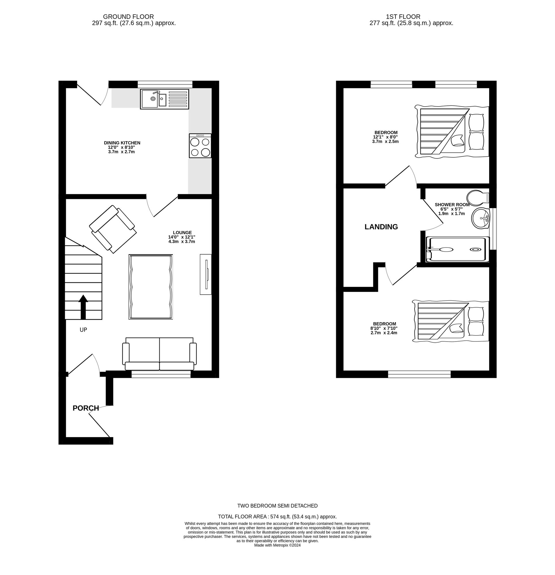 Floorplan of 2 bedroom Semi Detached House for sale, Ashton Road, Oldham, Greater Manchester, OL8