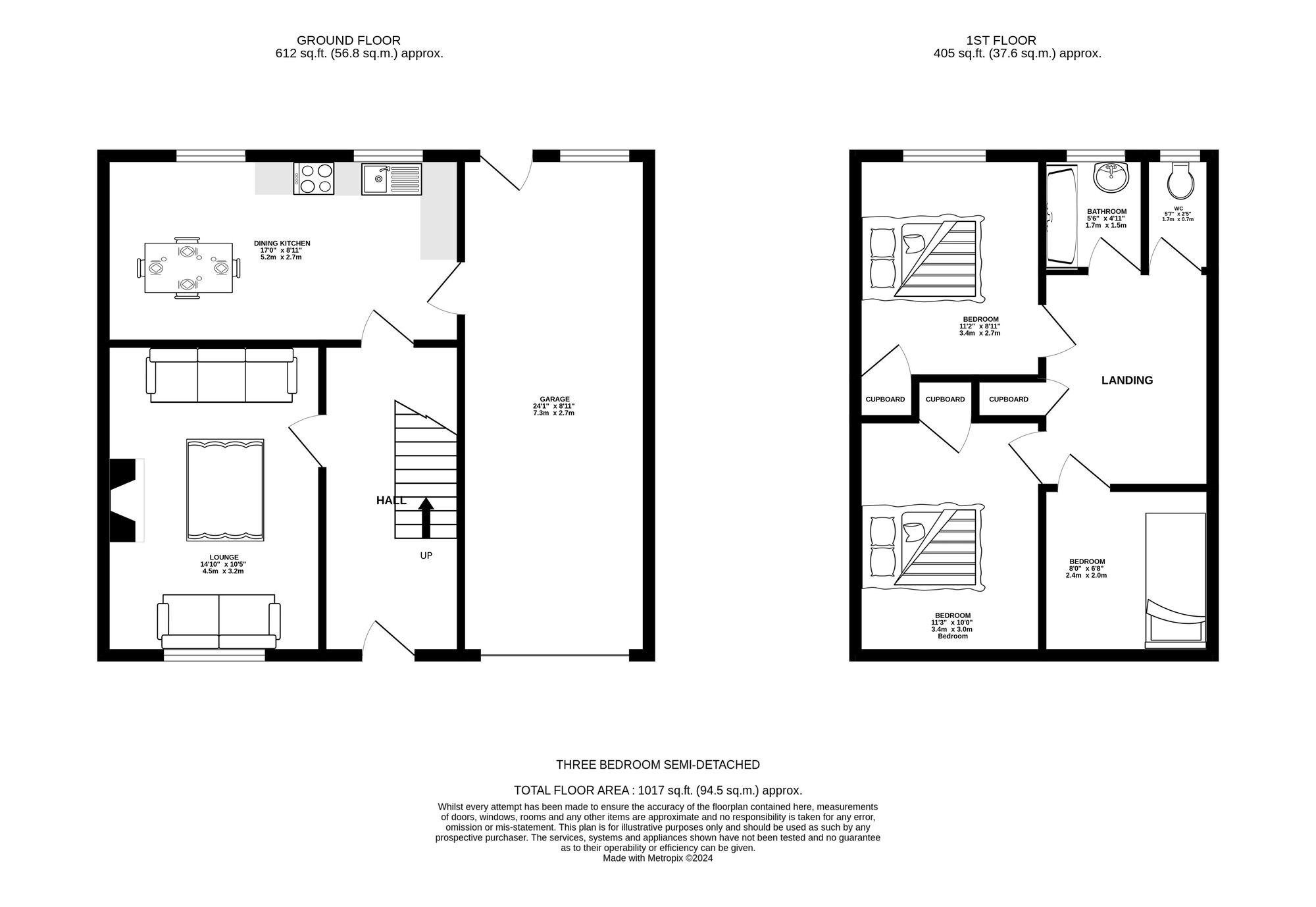 Floorplan of 3 bedroom Semi Detached House for sale, Windsor Grove, Ashton-under-Lyne, Greater Manchester, OL6