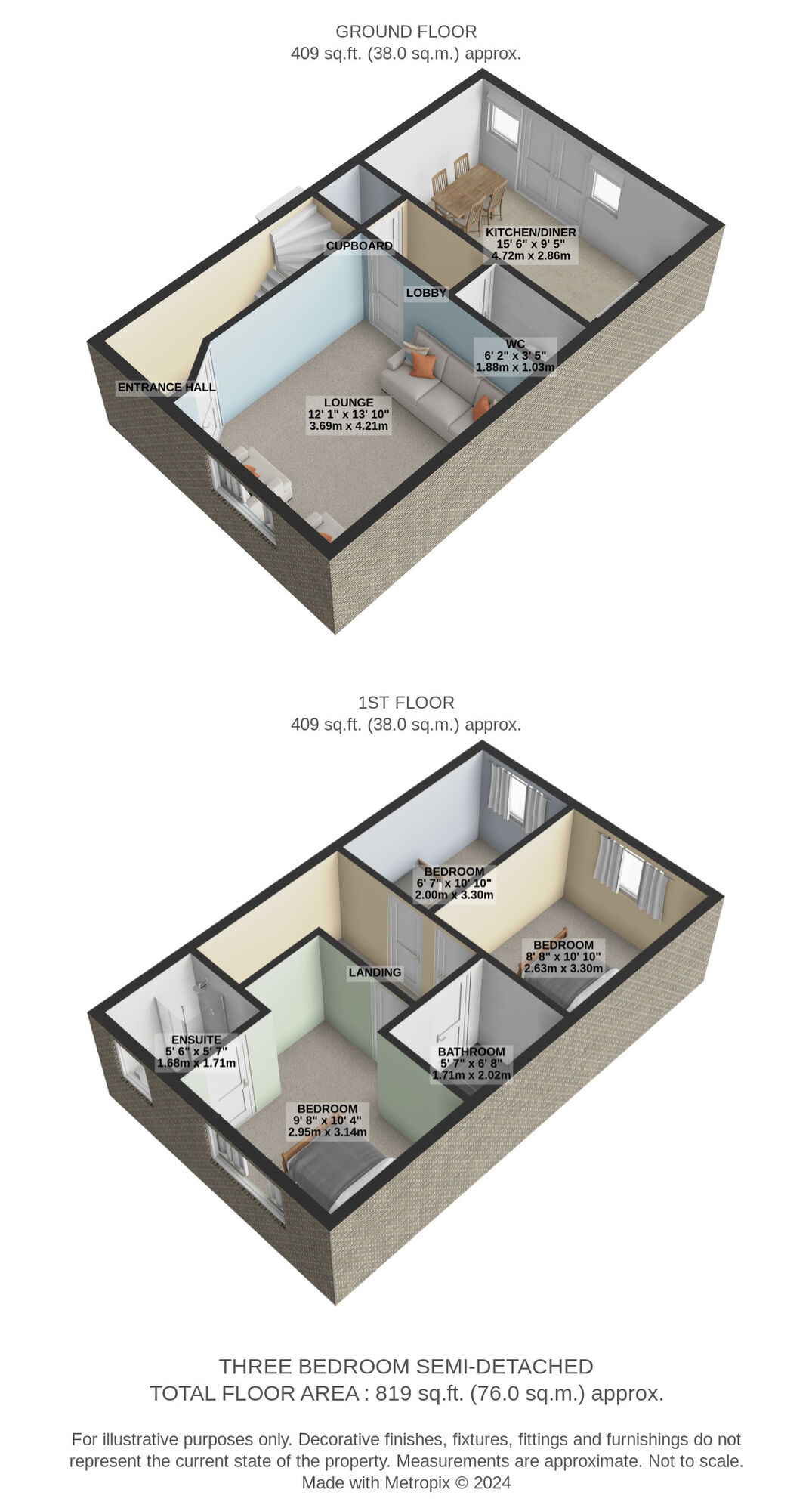 Floorplan of 3 bedroom Mid Terrace House for sale, Eason Way, Ashton-under-Lyne, Greater Manchester, OL6