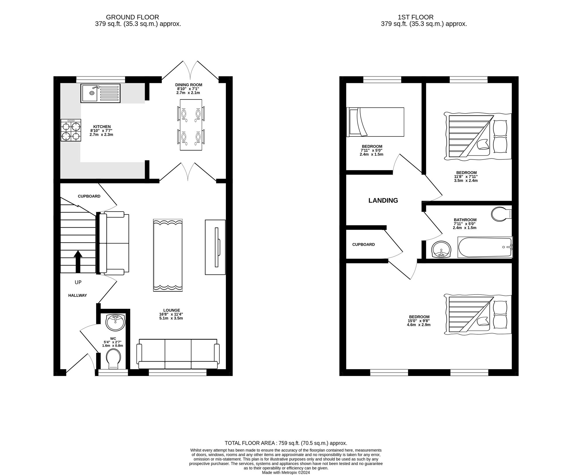 Floorplan of 3 bedroom End Terrace House for sale, Carr Street, Ashton-under-Lyne, Greater Manchester, OL6