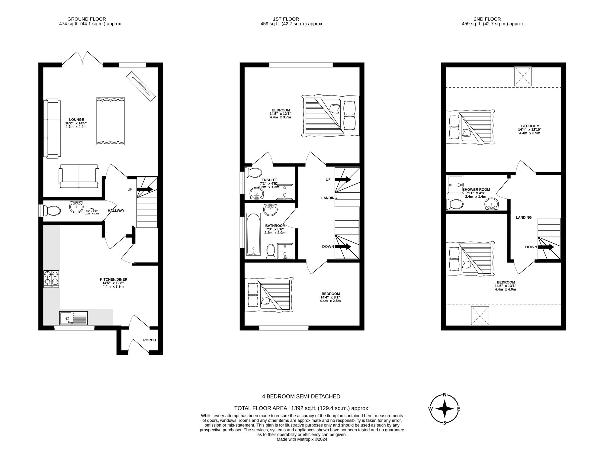 Floorplan of 4 bedroom Semi Detached House for sale, Manchester Road, Mossley, Greater Manchester, OL5