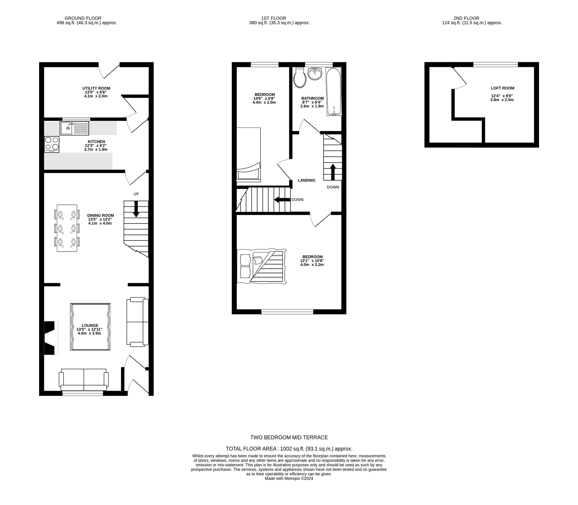 Floorplan of 3 bedroom Mid Terrace House for sale, Canterbury Street, Ashton-under-Lyne, Greater Manchester, OL6