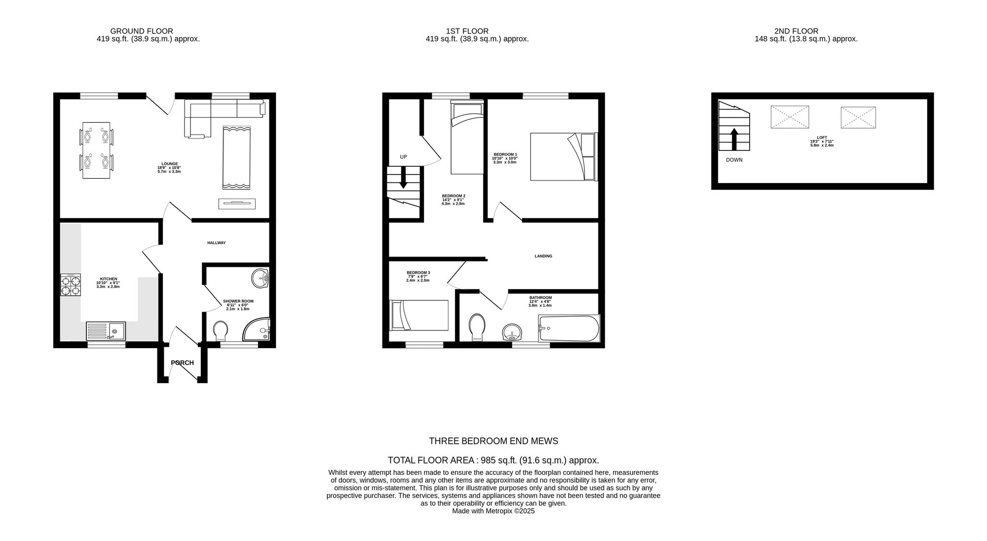 Floorplan of 3 bedroom End Terrace House for sale, Eskdale Terrace, Stalybridge, Greater Manchester, SK15