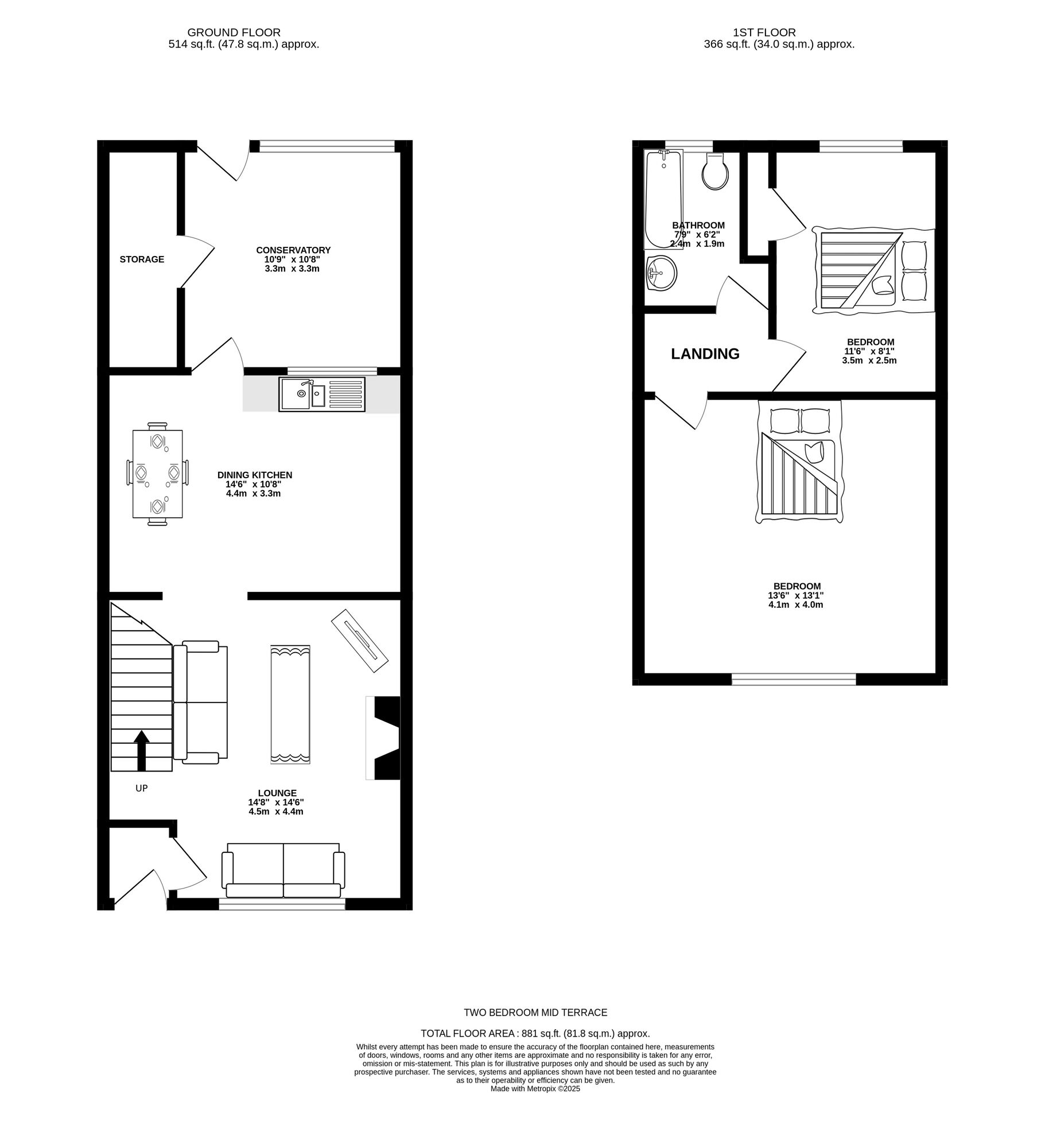 Floorplan of 2 bedroom Mid Terrace House for sale, Honeywell Lane, Oldham, Greater Manchester, OL8