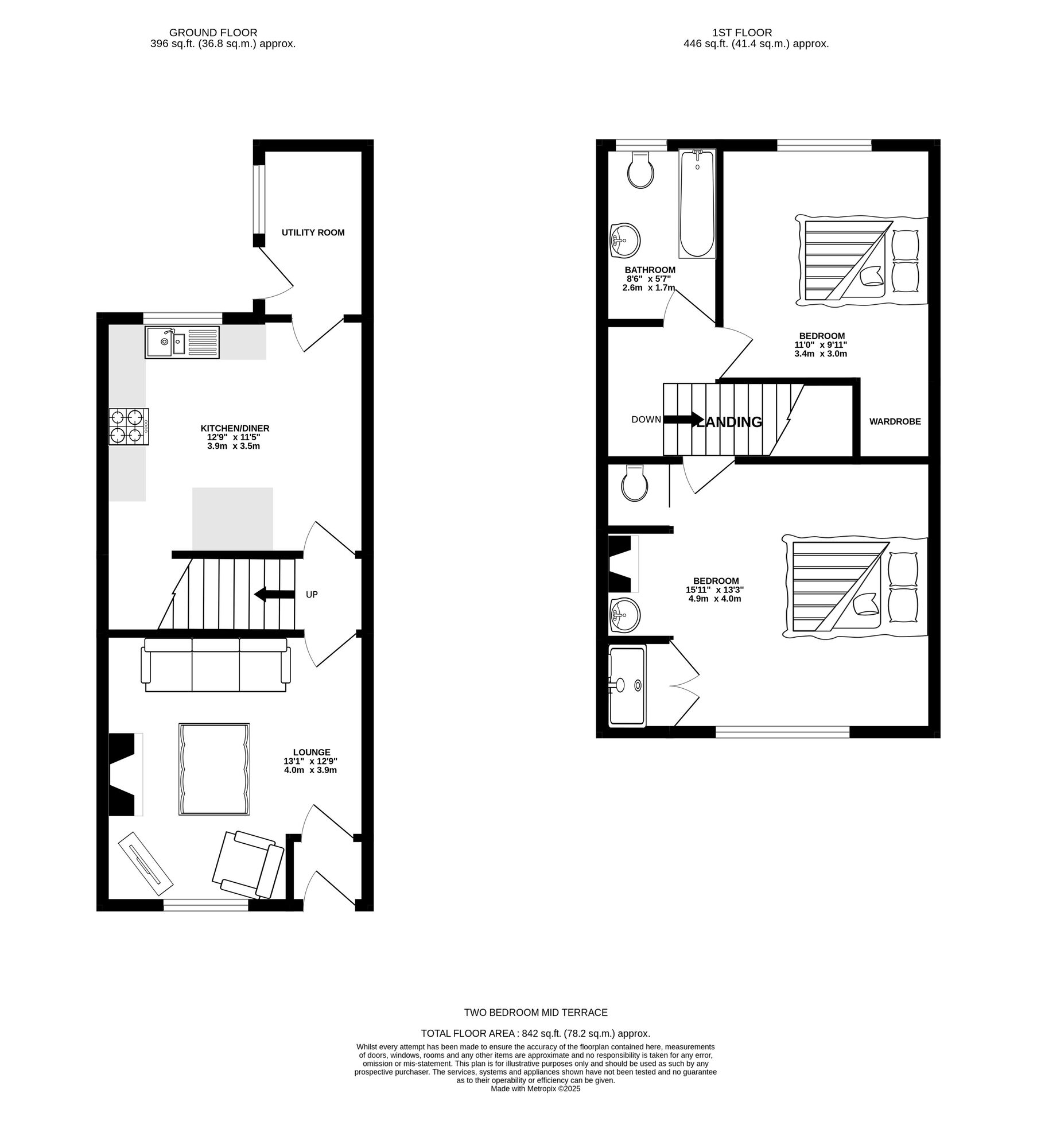 Floorplan of 2 bedroom Mid Terrace House for sale, Hope Street, Dukinfield, Greater Manchester, SK16