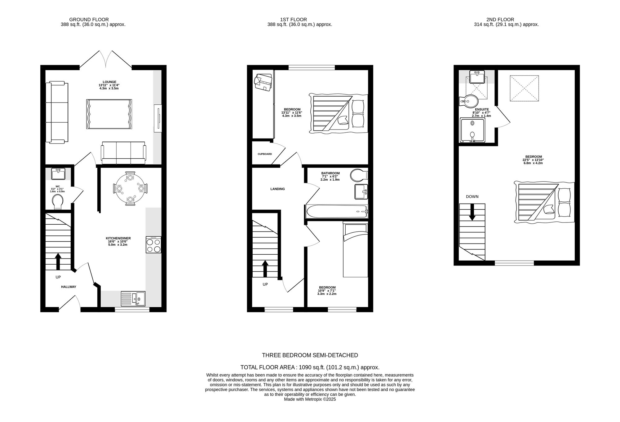 Floorplan of 3 bedroom Semi Detached House for sale, Eason Way, Ashton-under-Lyne, Greater Manchester, OL6