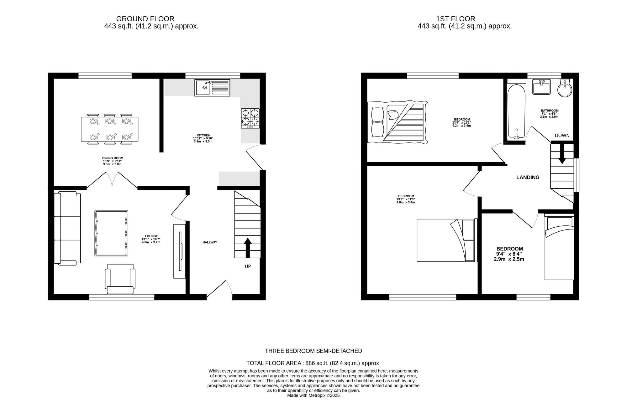 Floorplan of 3 bedroom Semi Detached House for sale, Knowle Avenue, Ashton-under-Lyne, Greater Manchester, OL7