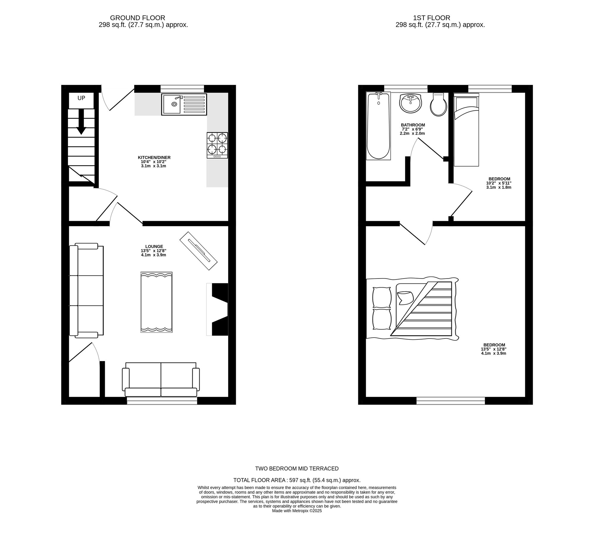 Floorplan of 2 bedroom Mid Terrace House for sale, Elizabeth Street, Ashton-under-Lyne, Greater Manchester, OL6