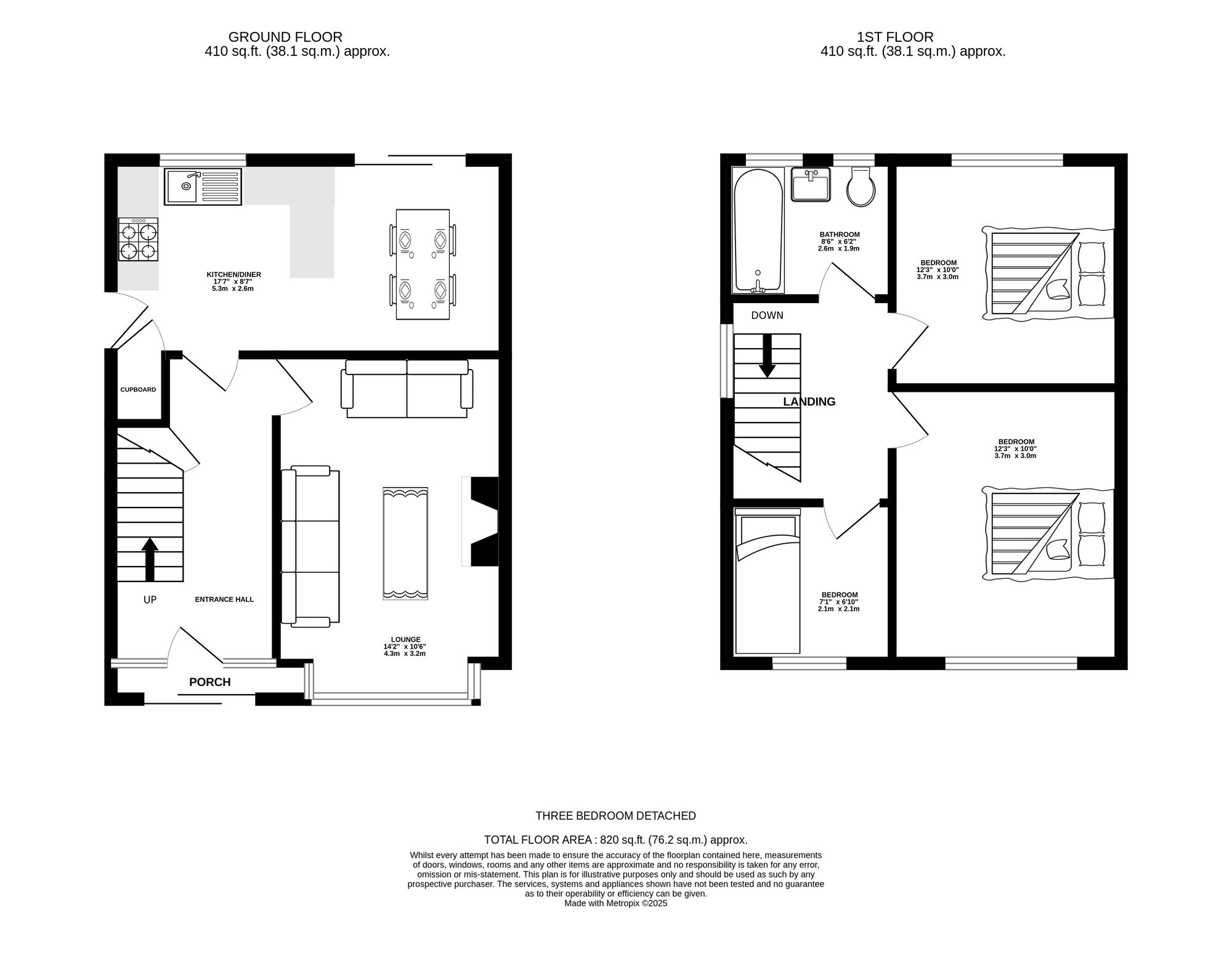 Floorplan of 3 bedroom Detached House for sale, Carlisle Crescent, Ashton-under-Lyne, Greater Manchester, OL6