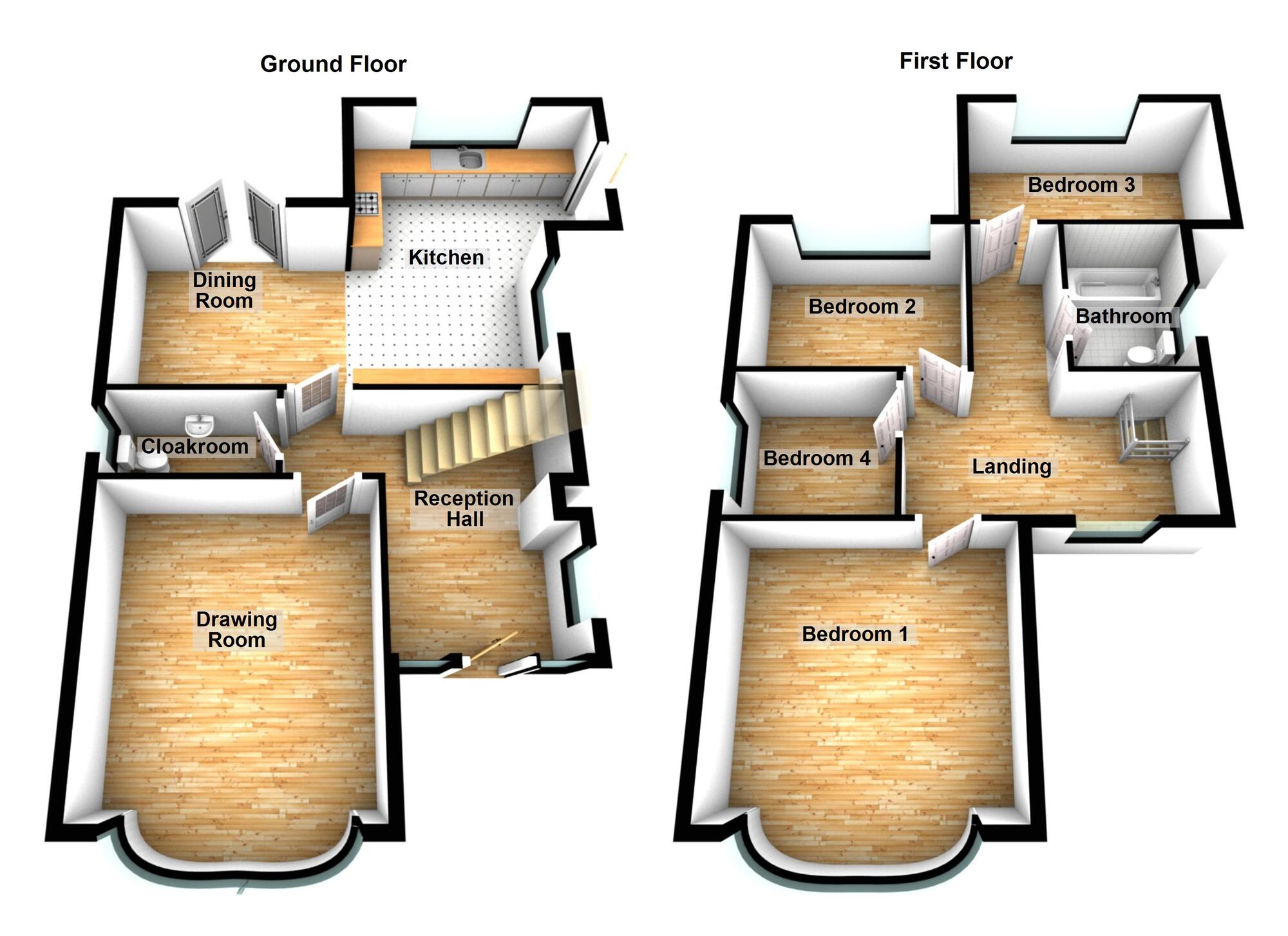 Floorplan of 4 bedroom Detached House for sale, Kinedar Crescent, Belmont, Belfast, BT4