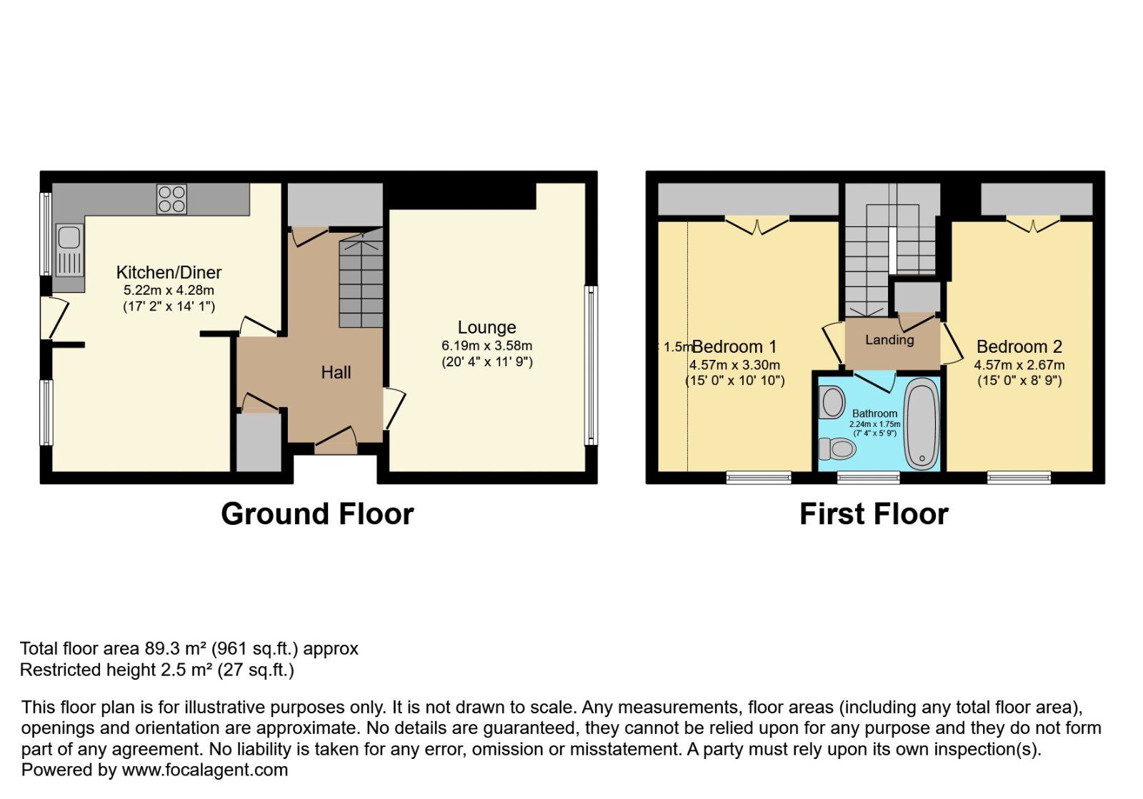 Floorplan of 2 bedroom Semi Detached House for sale, Derryvolgie Park, Lambeg, Lisburn, County Down, BT27