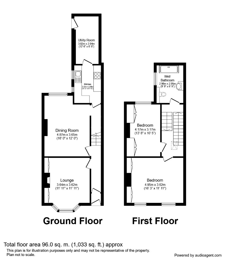 Floorplan of 2 bedroom Mid Terrace House for sale, Higher Walton Road, Walton-Le-Dale, Preston, PR5