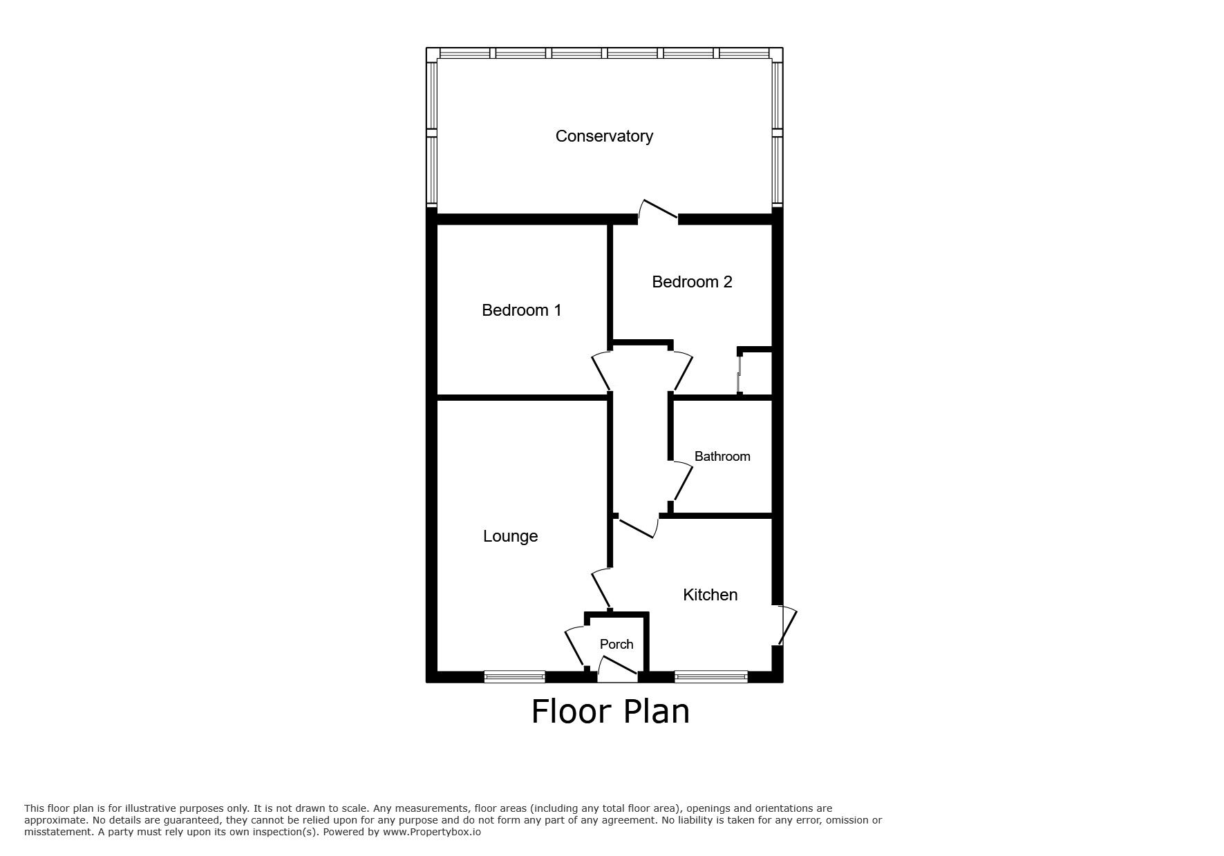 Floorplan of 2 bedroom Semi Detached Bungalow for sale, Old Hall Drive, Bamber Bridge, Lancashire, PR5