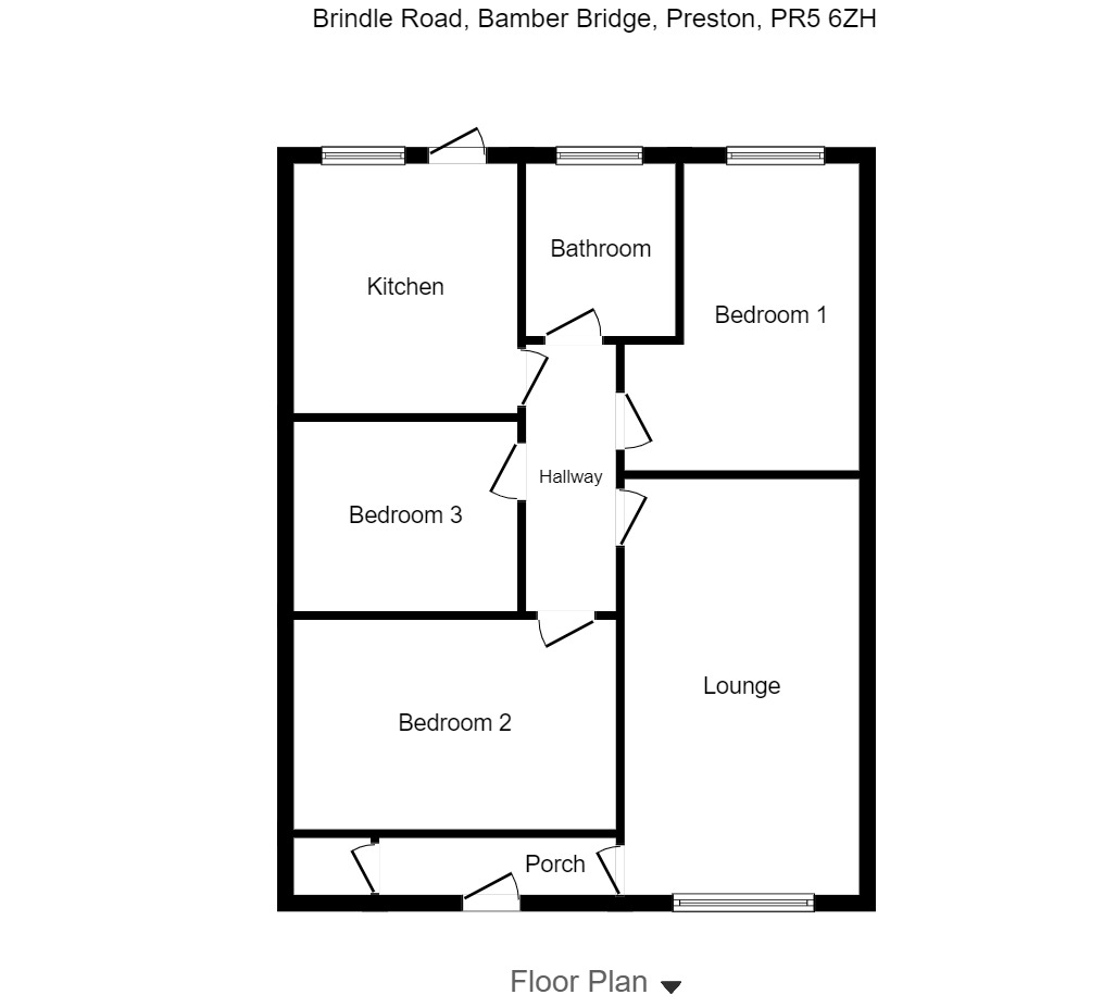 Floorplan of 3 bedroom Semi Detached Bungalow for sale, Brindle Road, Bamber Bridge, Lancashire, PR5