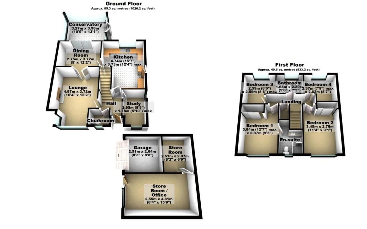 Floorplan of 4 bedroom Detached House for sale, Turner Avenue, Lostock Hall, Lancashire, PR5