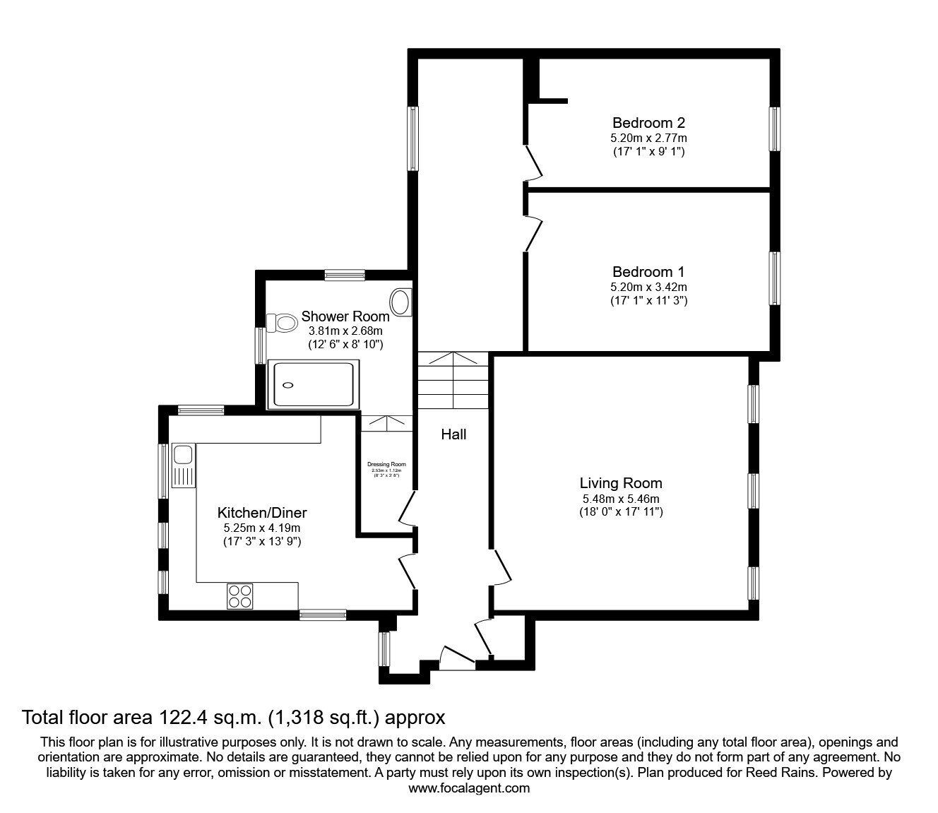 Floorplan of 2 bedroom  Flat to rent, Union Street, Darwen, Lancashire, BB3