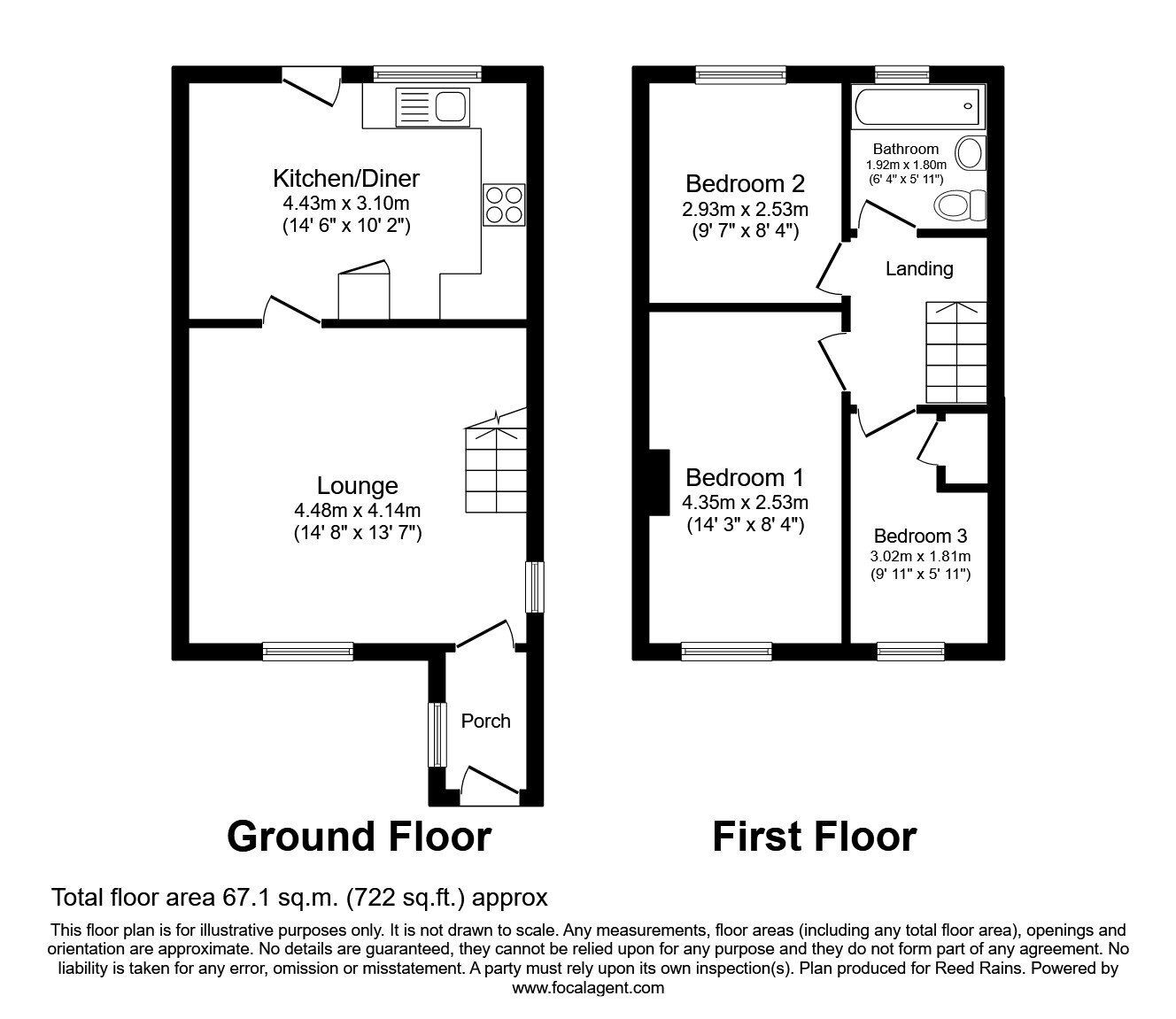 Floorplan of 3 bedroom Semi Detached House for sale, Arrowsmith Close, Hoghton, Lancashire, PR5