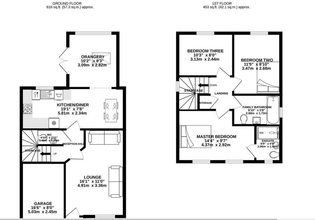 Floorplan of 3 bedroom Detached House for sale, Walnutwood Avenue, Bamber Bridge, Lancashire, PR5