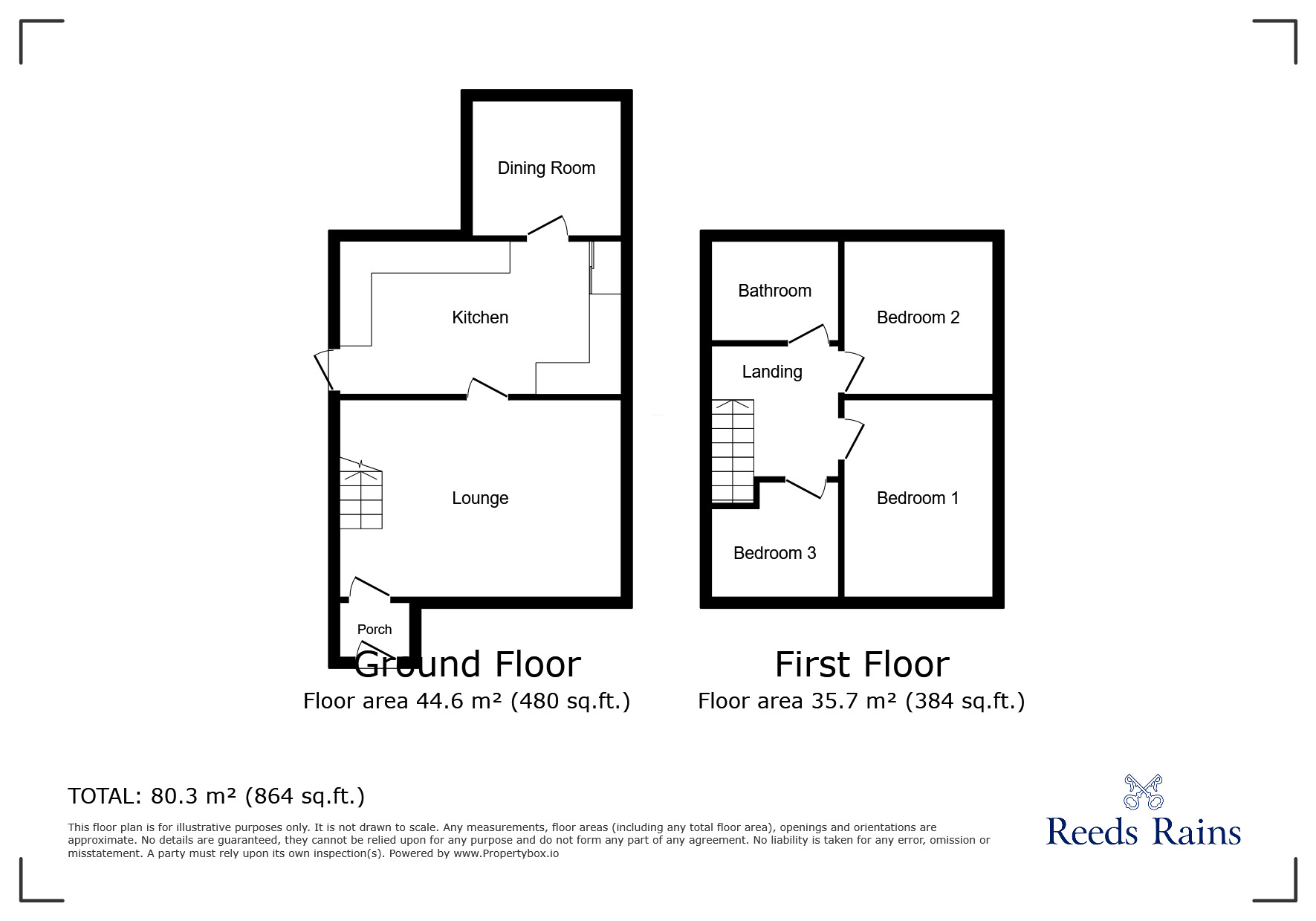 Floorplan of 3 bedroom Detached House for sale, Mossfield Close, Lostock Hall, Lancashire, PR5