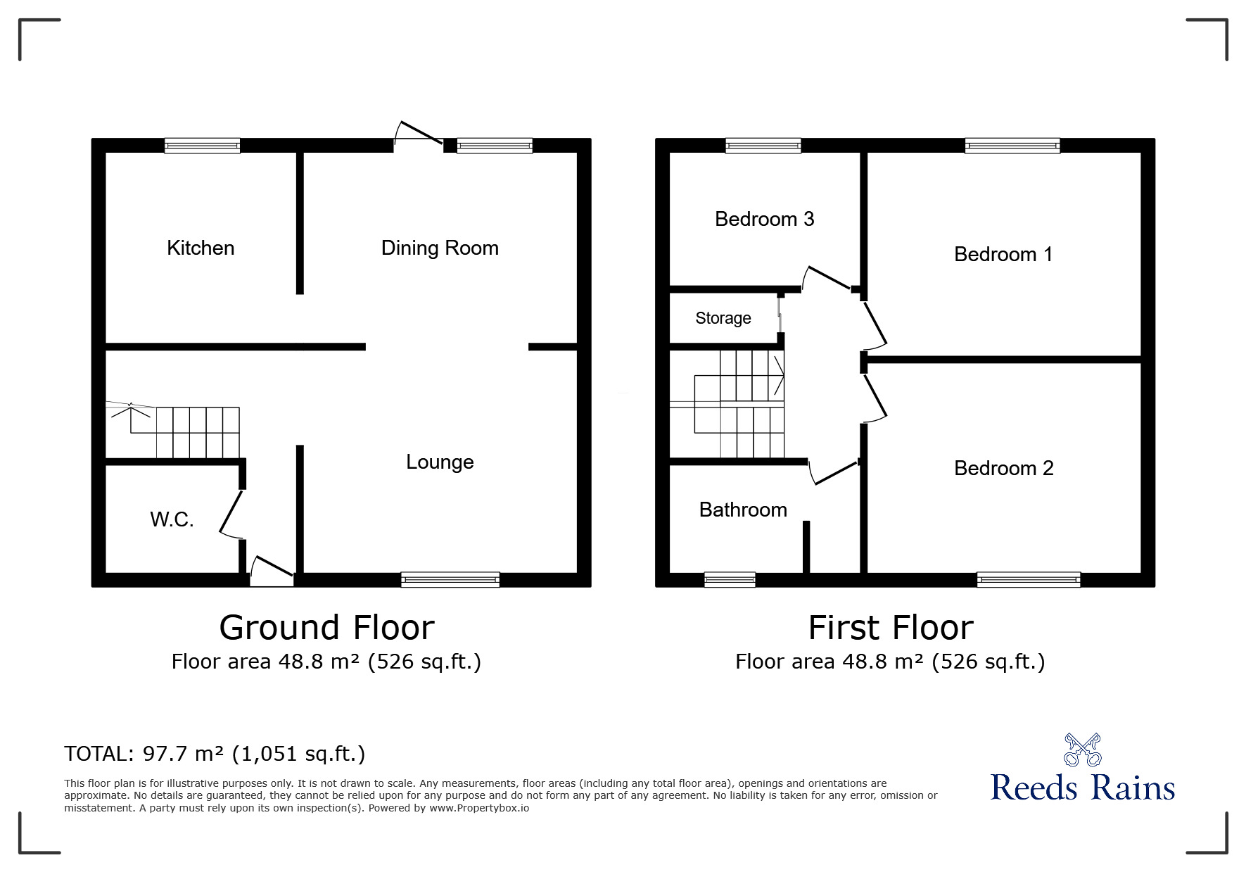 Floorplan of 3 bedroom Semi Detached House for sale, Homestead, Bamber Bridge, Lancashire, PR5