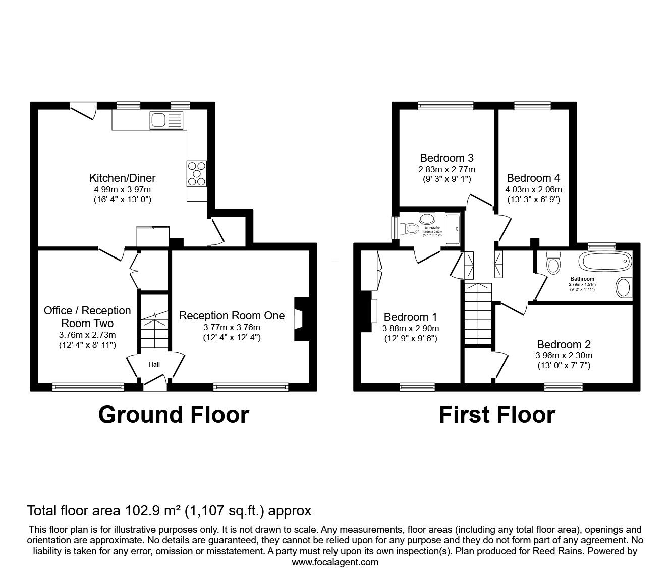 Floorplan of 4 bedroom Detached Property for sale, Walton Green, Walton-le-Dale, Lancashire, PR5