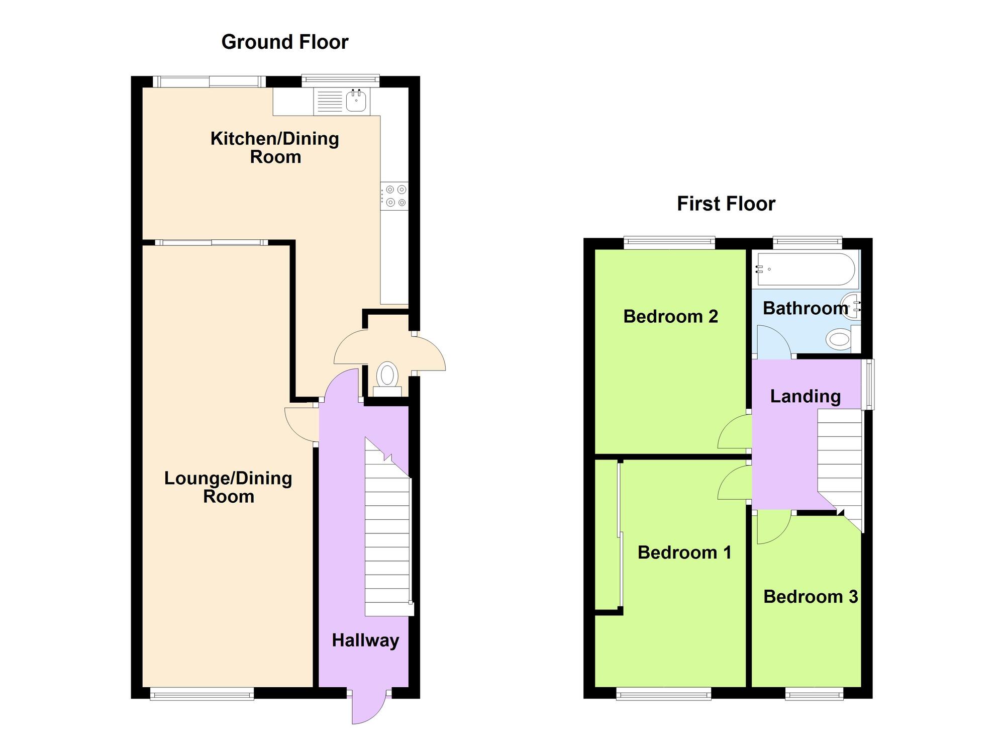 Floorplan of 3 bedroom Semi Detached House for sale, Deans Way, Coventry, CV7