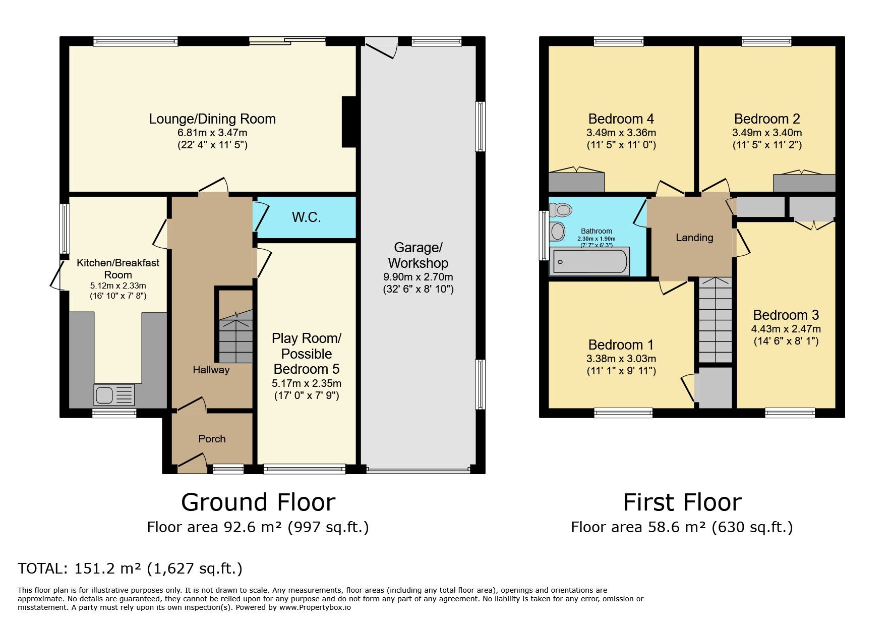 Floorplan of 4 bedroom Detached House for sale, Davies Road, Exhall, Coventry, CV7