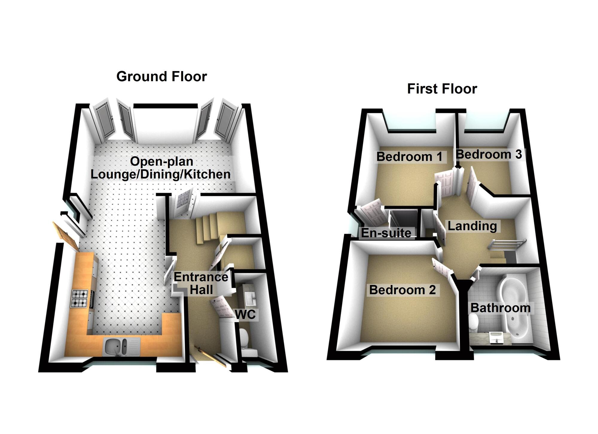 Floorplan of 3 bedroom Detached House for sale, Rectory Drive, Exhall, Coventry, CV7