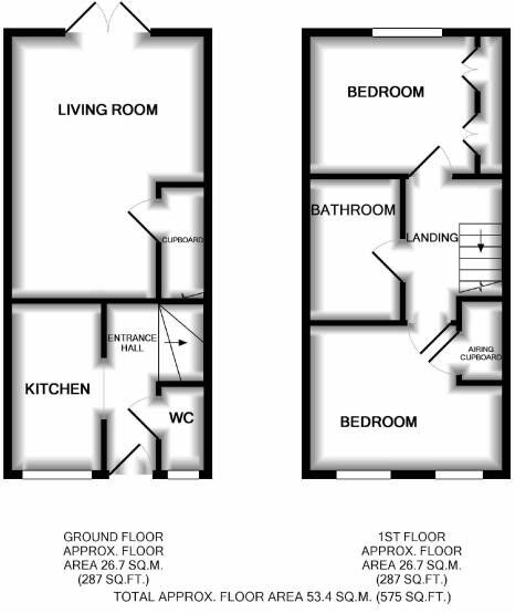 Floorplan of 2 bedroom End Terrace House for sale, Feather Lane, Nuneaton, Warwickshire, CV10