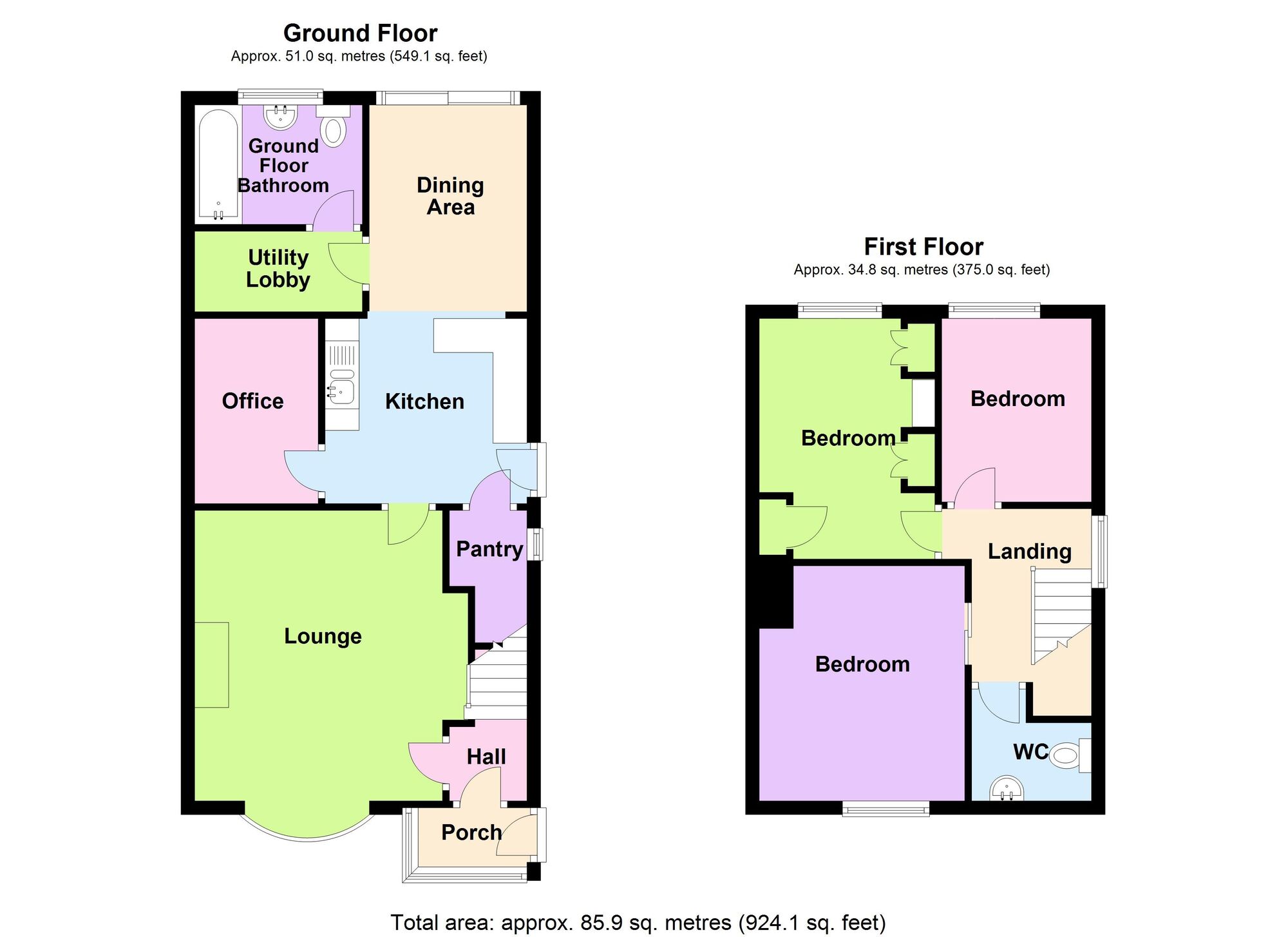 Floorplan of 3 bedroom Semi Detached House for sale, Grove Road, Ansty, Warwickshire, CV7