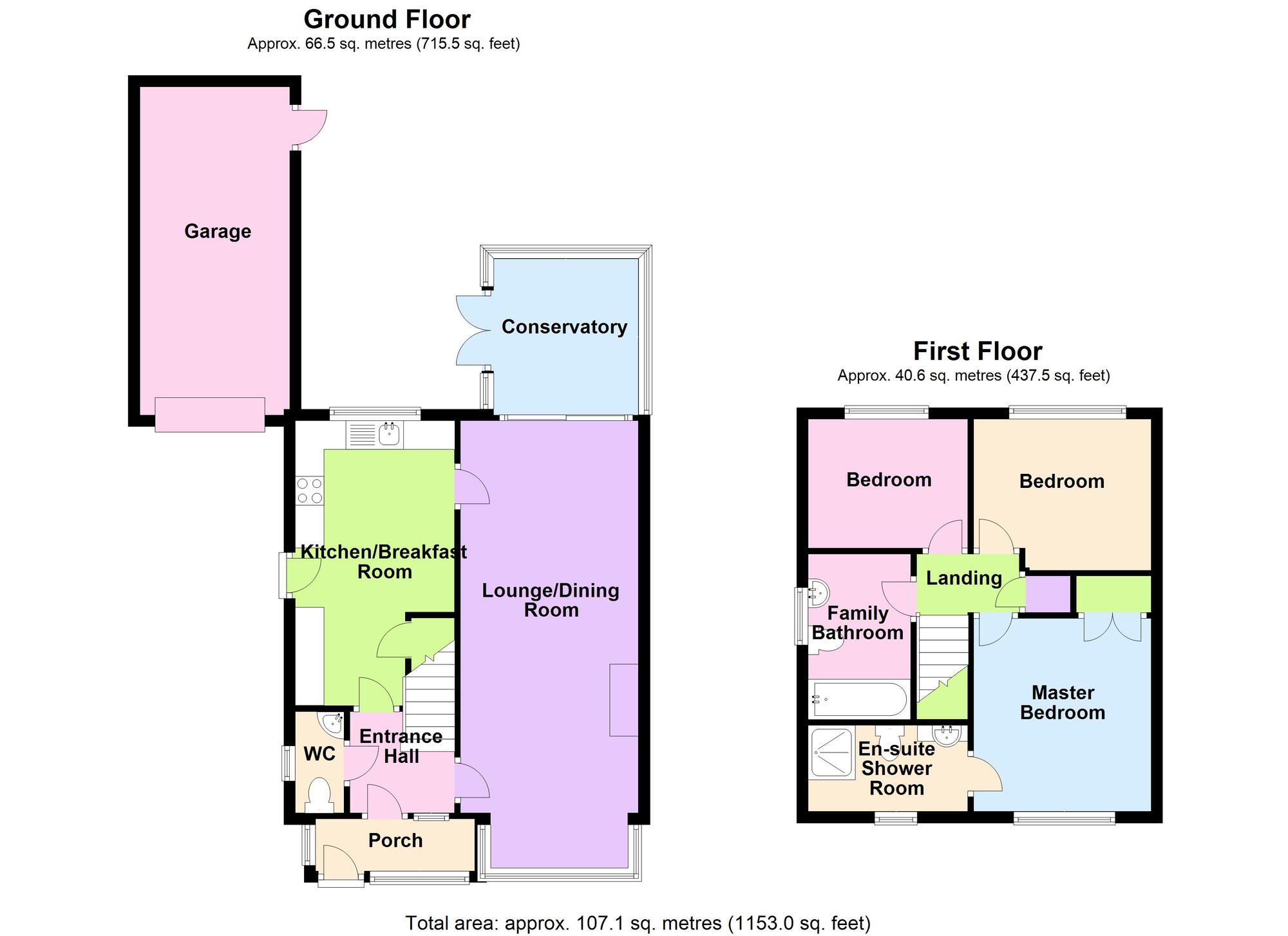 Floorplan of 3 bedroom Detached House for sale, Orchid Close, Bedworth, Warwickshire, CV12