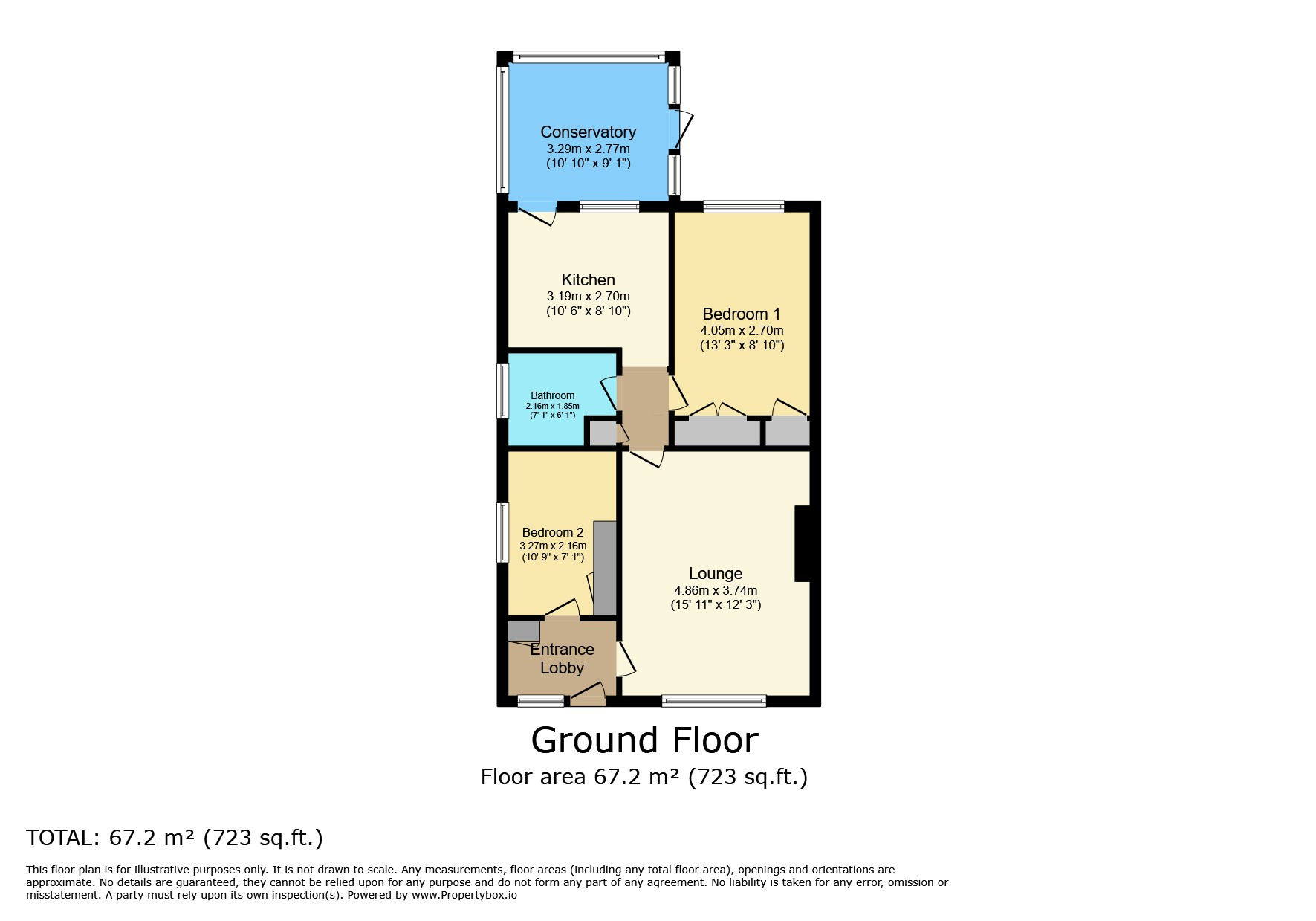 Floorplan of 2 bedroom Semi Detached Bungalow for sale, Beech Drive, Kenilworth, Warwickshire, CV8