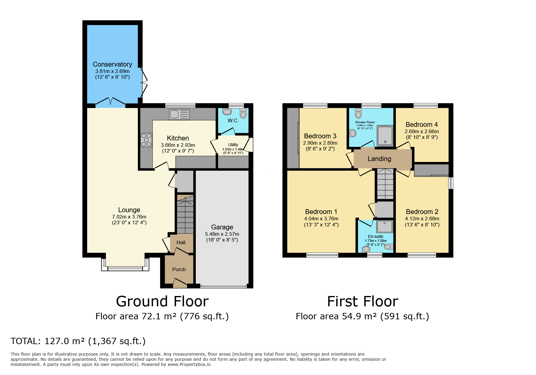 Floorplan of 4 bedroom Detached House for sale, Dove Close, Bedworth, Warwickshire, CV12