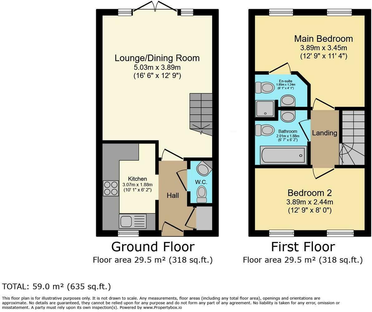 Floorplan of 2 bedroom Semi Detached House for sale, Azure Walk, Nuneaton, Warwickshire, CV10